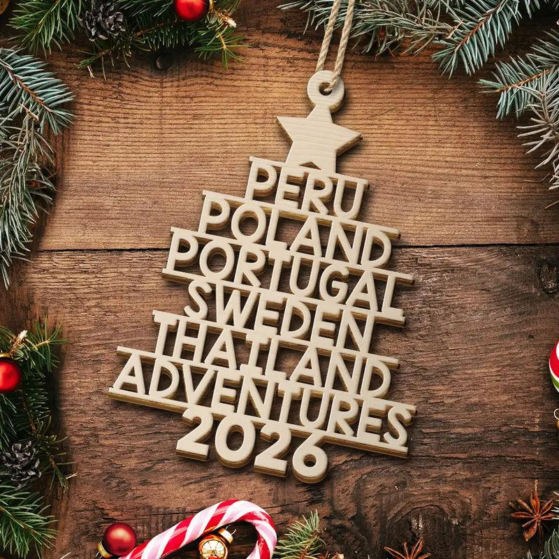 Personalized Travel-Themed Wooden Christmas Ornament with Custom Photo & Text 3 - MeasureMason Personalized Travel-Themed Wooden Christmas Ornament with Custom Photo & Text 3