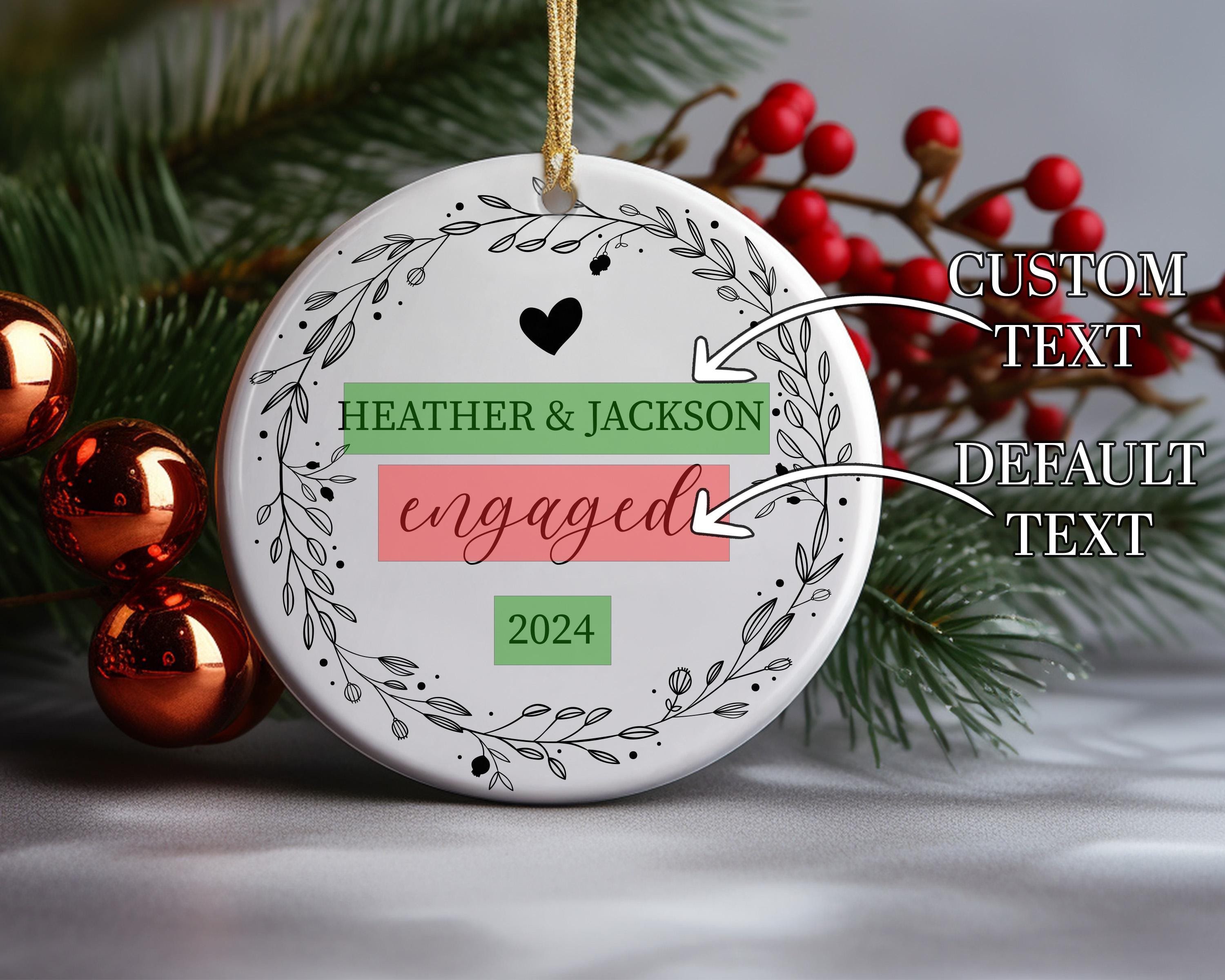 Personalized Engagement Ornament - Custom Couples Keepsake Gift with UV Printing 3 - MeasureMason Personalized Engagement Ornament - Custom Couples Keepsake Gift with UV Printing 3