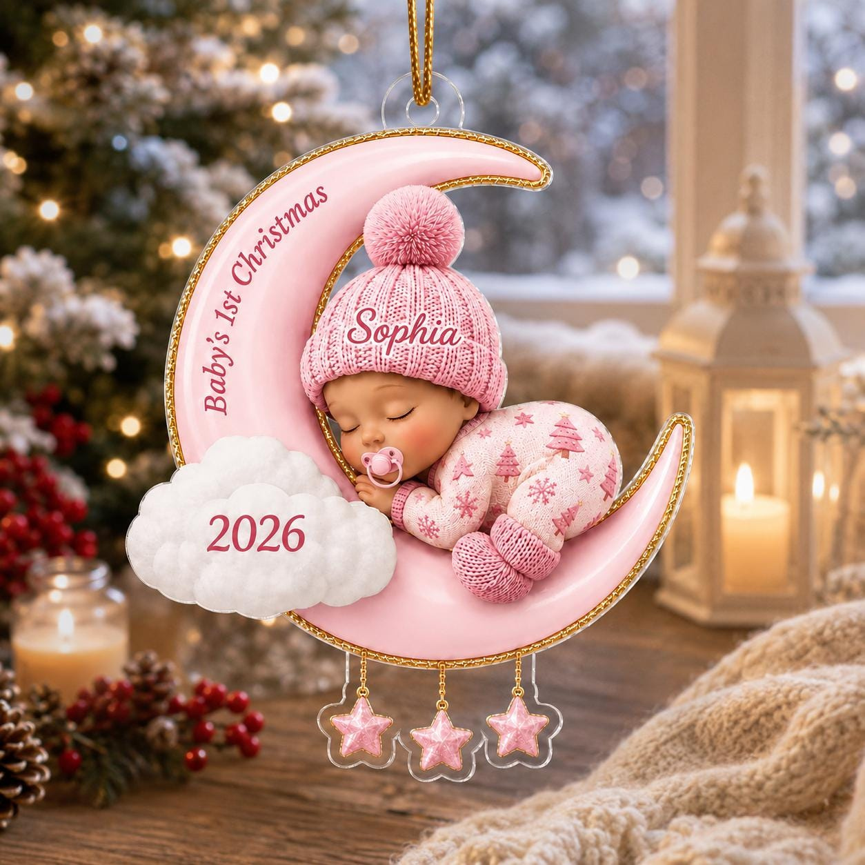 Personalized Babys First Christmas Ornament 2024 - Custom Name Acrylic Keepsake 1 - MeasureMason Personalized Babys First Christmas Ornament 2024 - Custom Name Acrylic Keepsake 1