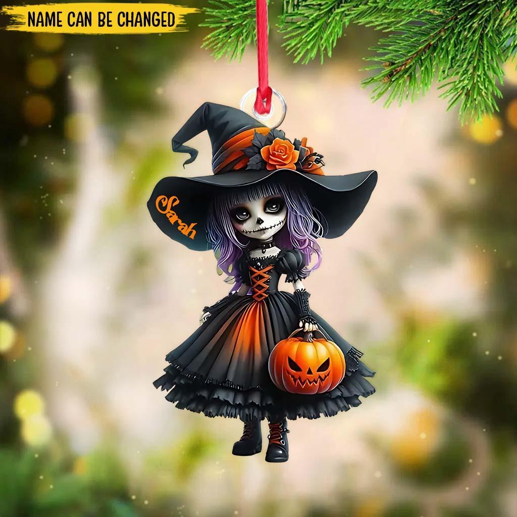Personalized Little Witch Ornament Custom Acrylic Tree Decor Wiccan Halloween Gift Personalized Little Witch Ornament Custom Acrylic Tree Decor Wiccan Halloween Gift