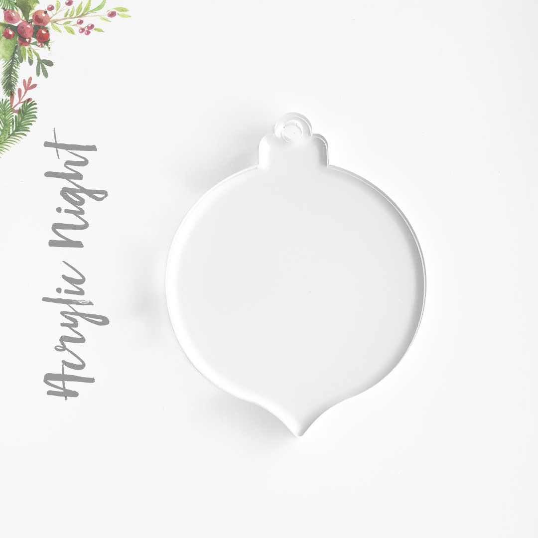 25 Acrylic Christmas Ornament Blanks 1/8 Thick Laser Cut Plexiglass - Polished Edges, Select Size & Color 1
