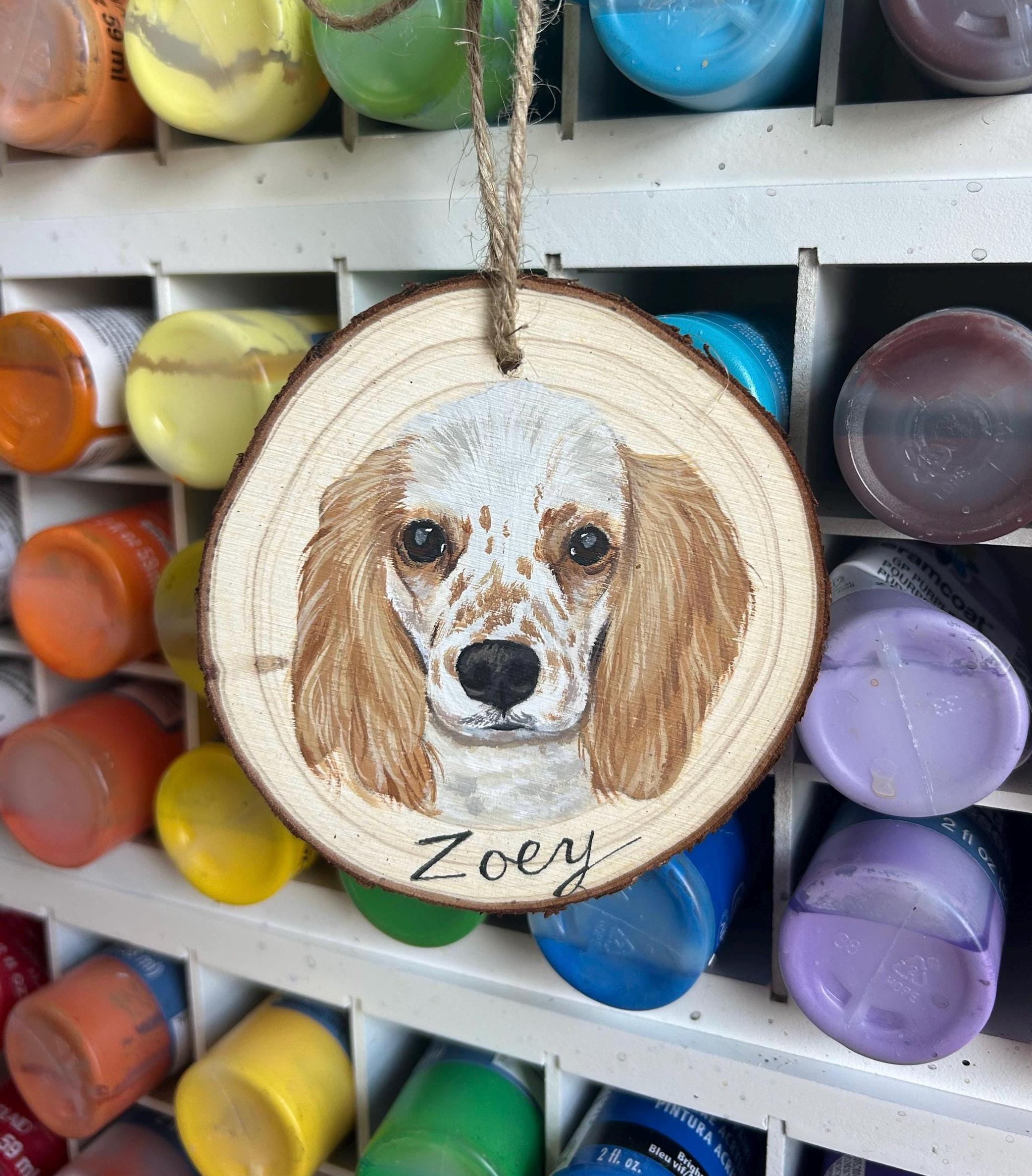 Custom Hand-Painted Pet Portrait on Wood Slice Ornament - Personalized Memorial Christmas Keepsake 4 - MeasureMason Custom Hand-Painted Pet Portrait on Wood Slice Ornament - Personalized Memorial Christmas Keepsake 4