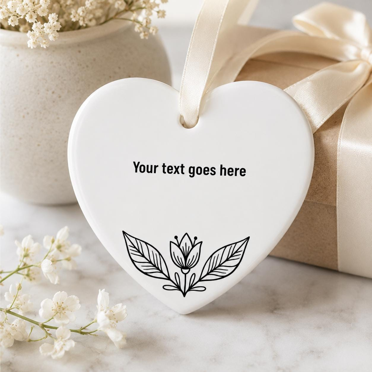 Personalized Custom Text Ornament - Wedding Keepsake, Mother's Day Gift for Mom & Anniversary Present for Her Personalized Custom Text Ornament - Wedding Keepsake, Mother's Day Gift for Mom & Anniversary Present for Her