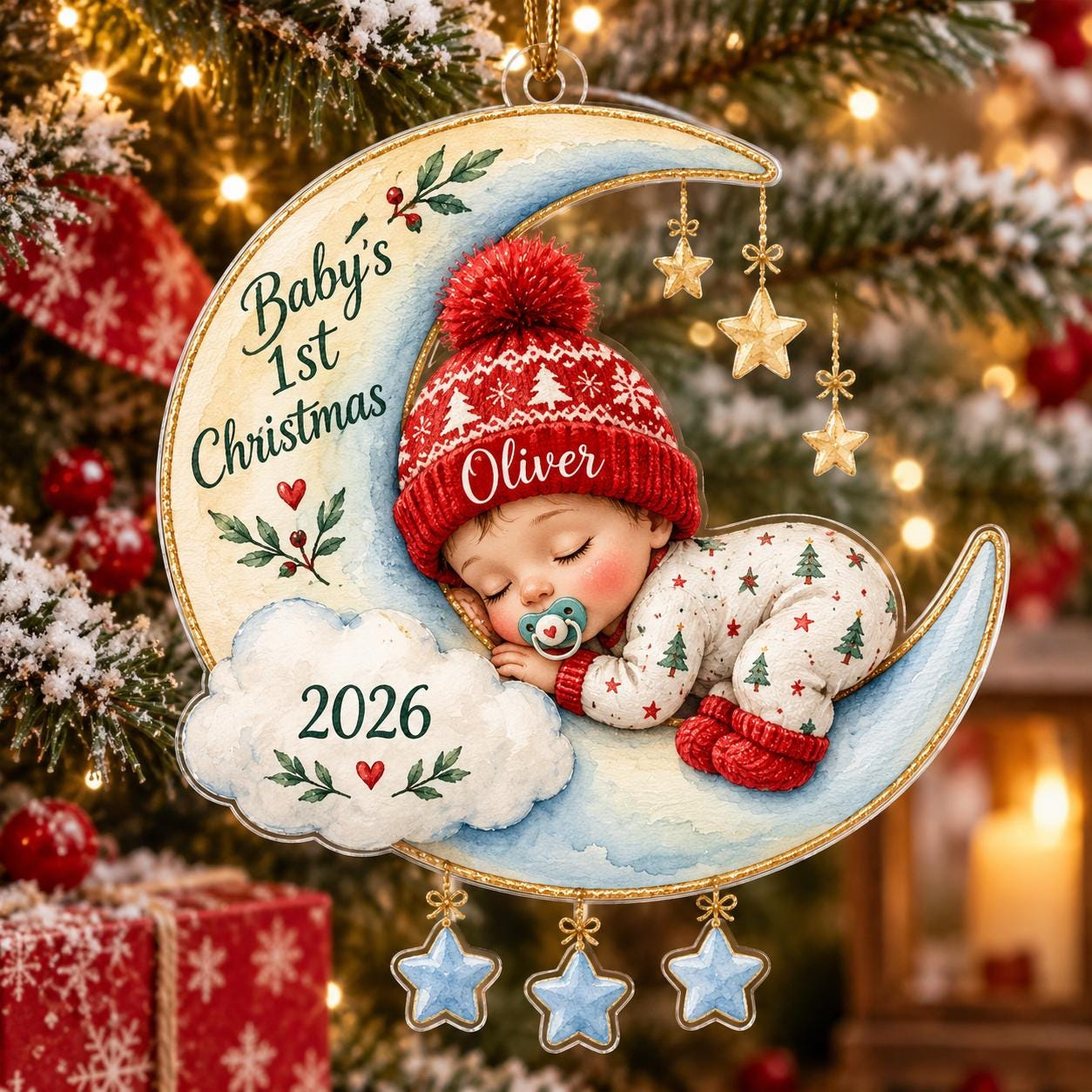 Personalized Babys First Christmas Ornament 2024 - Custom Name Acrylic Keepsake 3 - MeasureMason Personalized Babys First Christmas Ornament 2024 - Custom Name Acrylic Keepsake 3