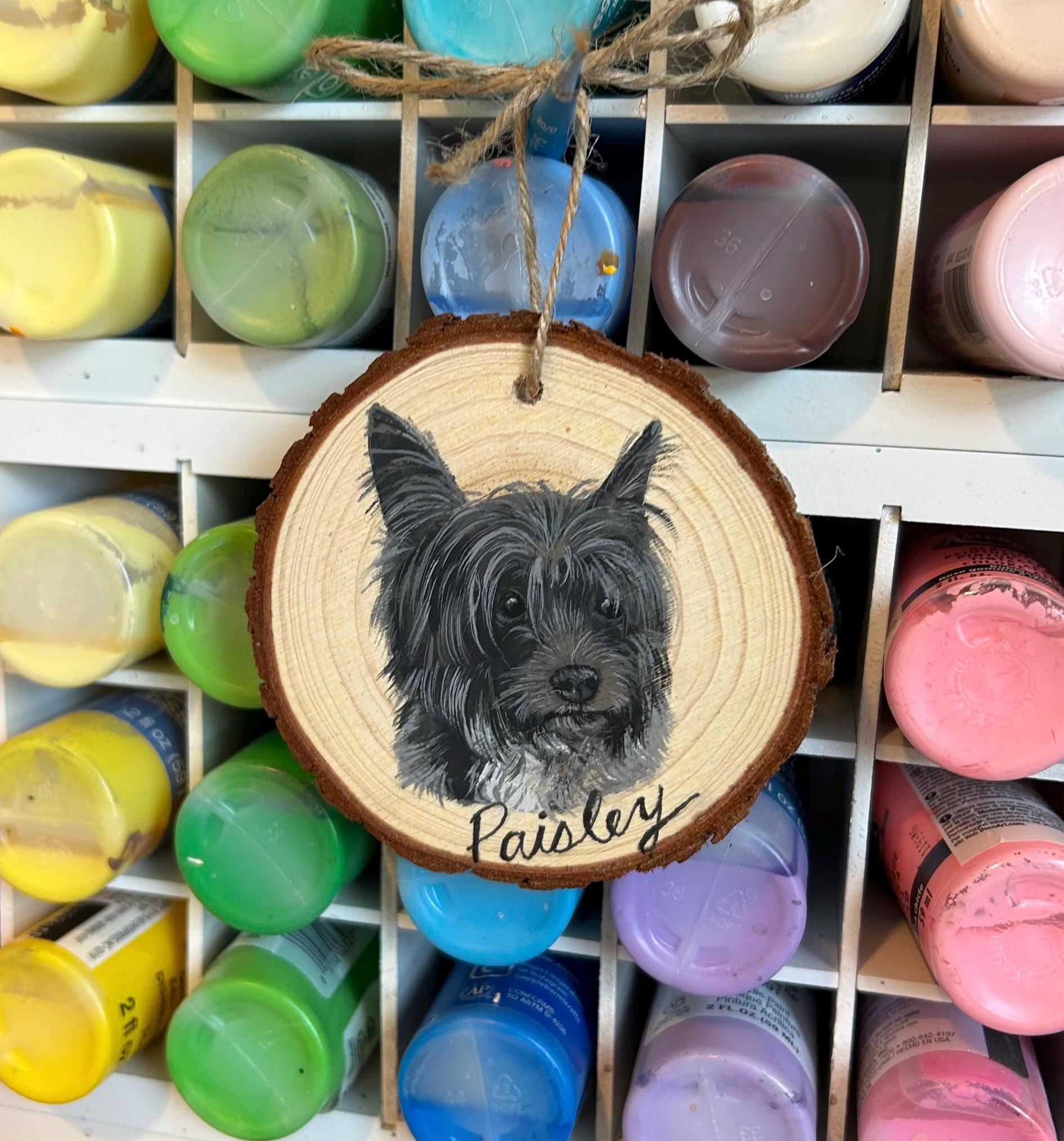Custom Hand-Painted Pet Portrait on Wood Slice Ornament - Personalized Memorial Christmas Keepsake 3 - MeasureMason Custom Hand-Painted Pet Portrait on Wood Slice Ornament - Personalized Memorial Christmas Keepsake 3