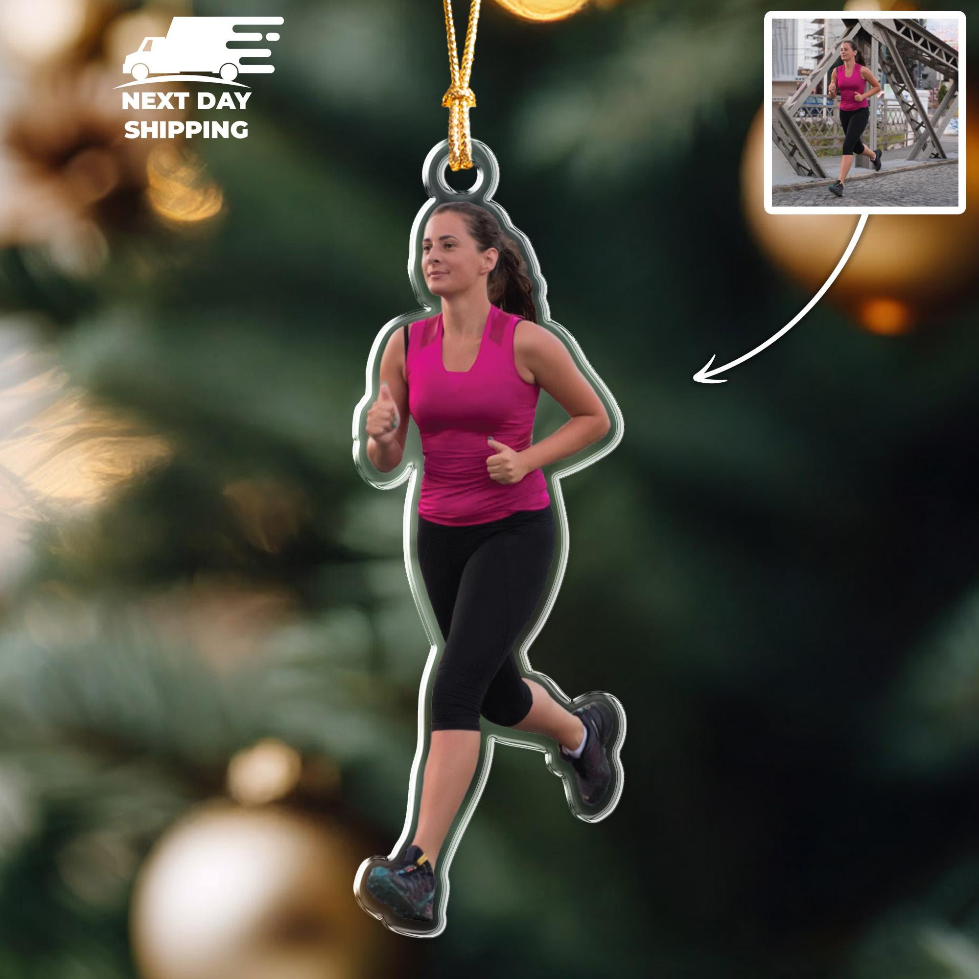 Custom Photo Cutout Ornament, Personalized Acrylic Runner Ornament, Fitness Gift for Christmas, Jogger Keepsake, Custom Picture Ornament Custom Photo Cutout Ornament, Personalized Acrylic Runner Ornament, Fitness Gift for Christmas, Jogger Keepsake, Custom Picture Ornament