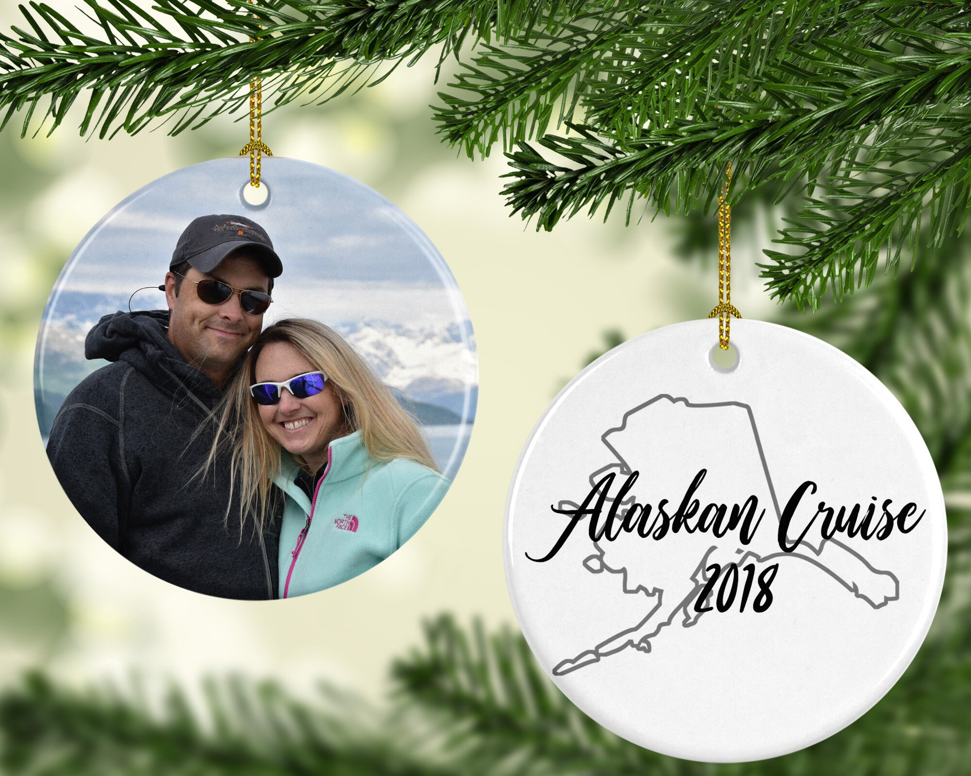 Personalized Family Vacation Photo Ornament – Two-Sided Porcelain Christmas Keepsake for Road Trips & Cruises 1 - MeasureMason Personalized Family Vacation Photo Ornament – Two-Sided Porcelain Christmas Keepsake for Road Trips & Cruises 1