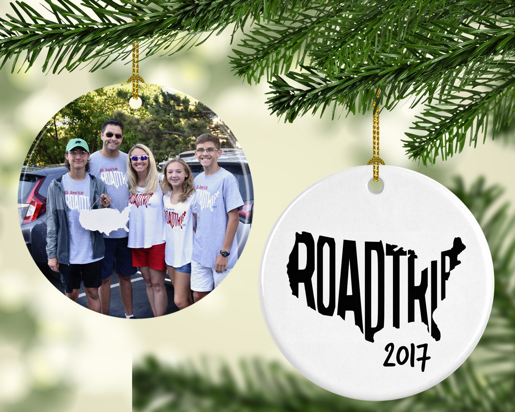 Personalized Family Vacation Photo Ornament – Two-Sided Porcelain Christmas Keepsake for Road Trips & Cruises 3 - MeasureMason Personalized Family Vacation Photo Ornament – Two-Sided Porcelain Christmas Keepsake for Road Trips & Cruises 3