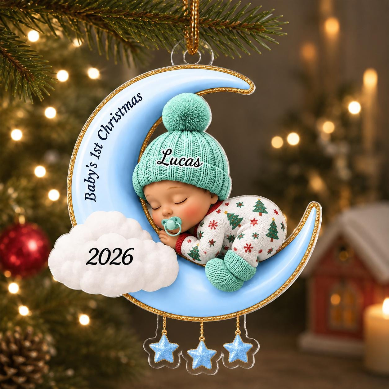 Personalized Babys First Christmas Ornament 2024 - Custom Name Acrylic Keepsake 4 - MeasureMason Personalized Babys First Christmas Ornament 2024 - Custom Name Acrylic Keepsake 4