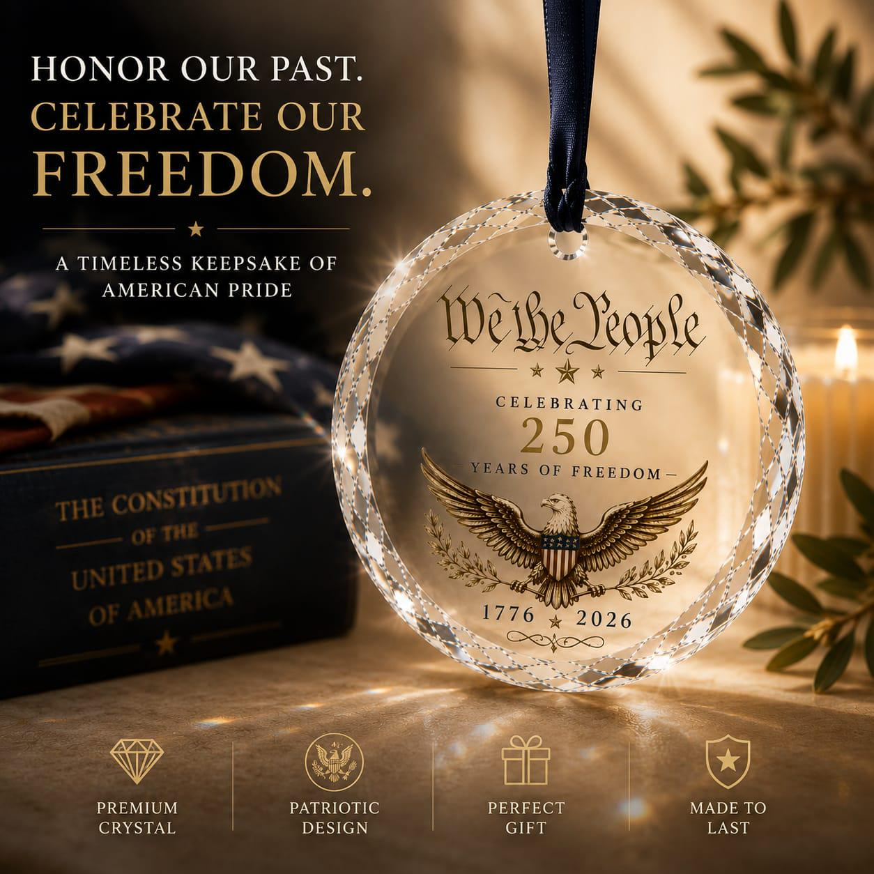 Patriotic 250th Anniversary Christmas Ornament - 1776-2026 Commemorative Heritage Keepsake 2 - MeasureMason Patriotic 250th Anniversary Christmas Ornament - 1776-2026 Commemorative Heritage Keepsake 2