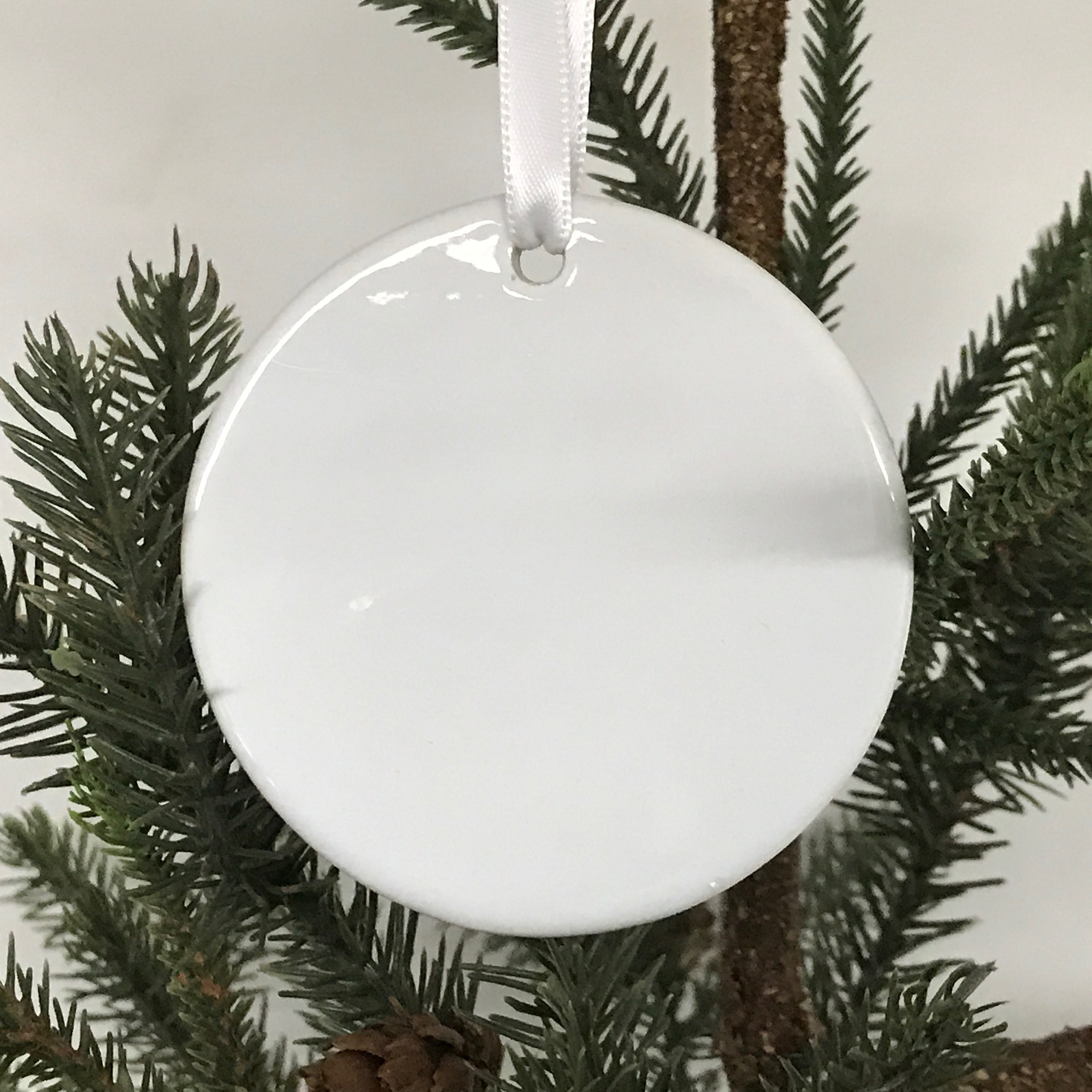 Personalized Porcelain Round Ornament - Custom Logo & Photo Keepsake for Corporate Gifts