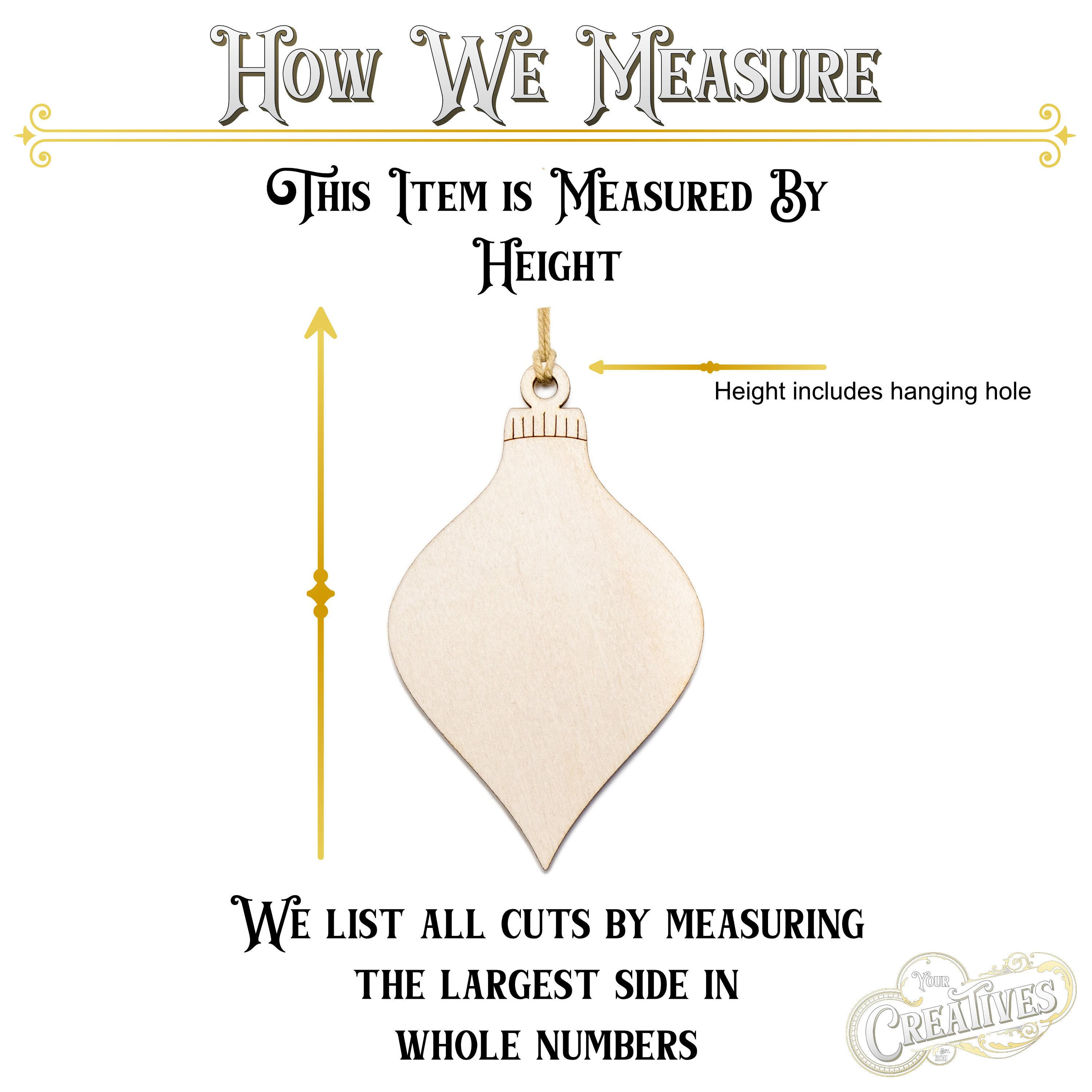 Teardrop Wood Ornament - Laser Cut Unfinished Christmas Ornament - Multiple Sizes 1 - MeasureMason Teardrop Wood Ornament - Laser Cut Unfinished Christmas Ornament - Multiple Sizes 1