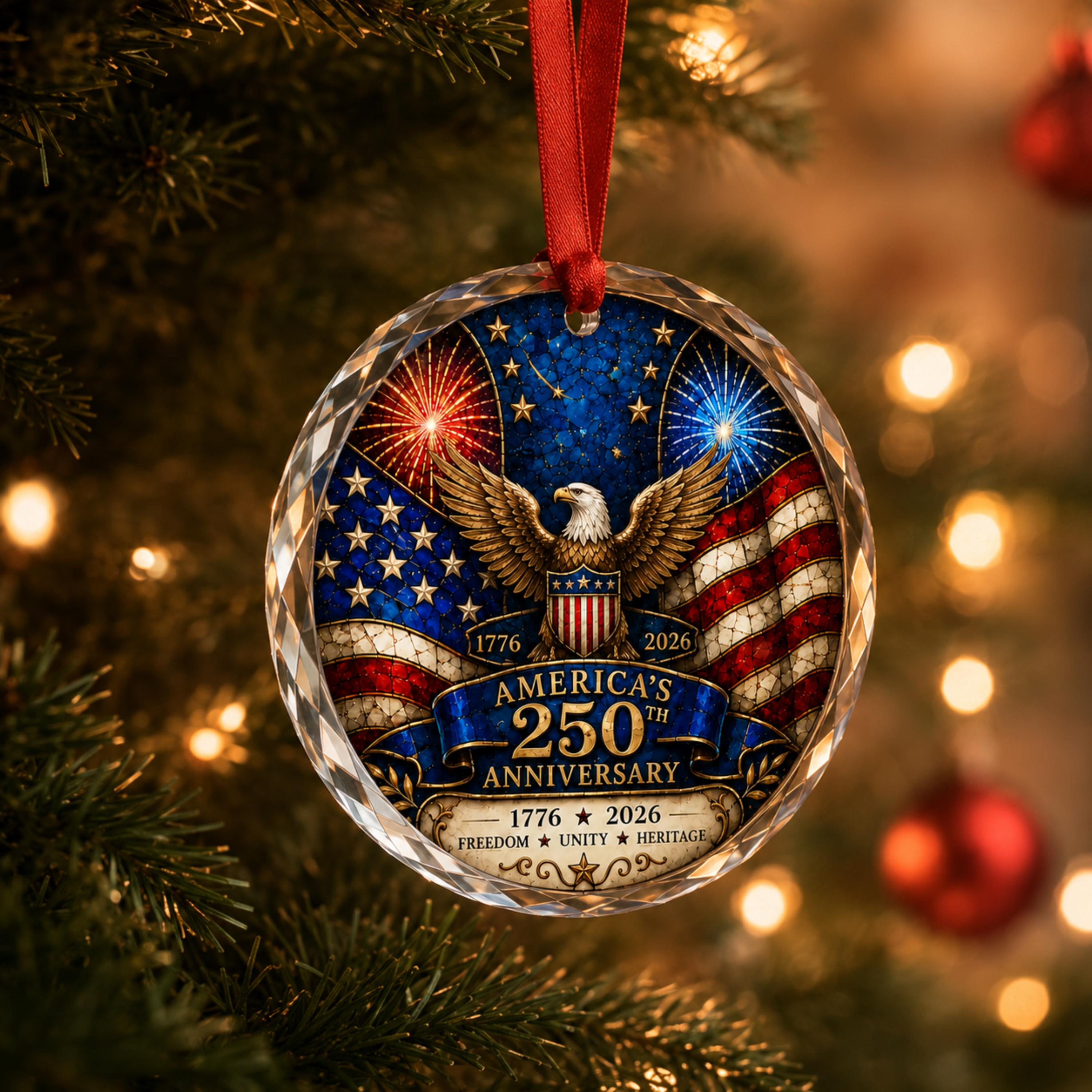 Patriotic Glass Christmas Ornament - Commemorative Holiday Tree Decor 1 - MeasureMason Patriotic Glass Christmas Ornament - Commemorative Holiday Tree Decor 1
