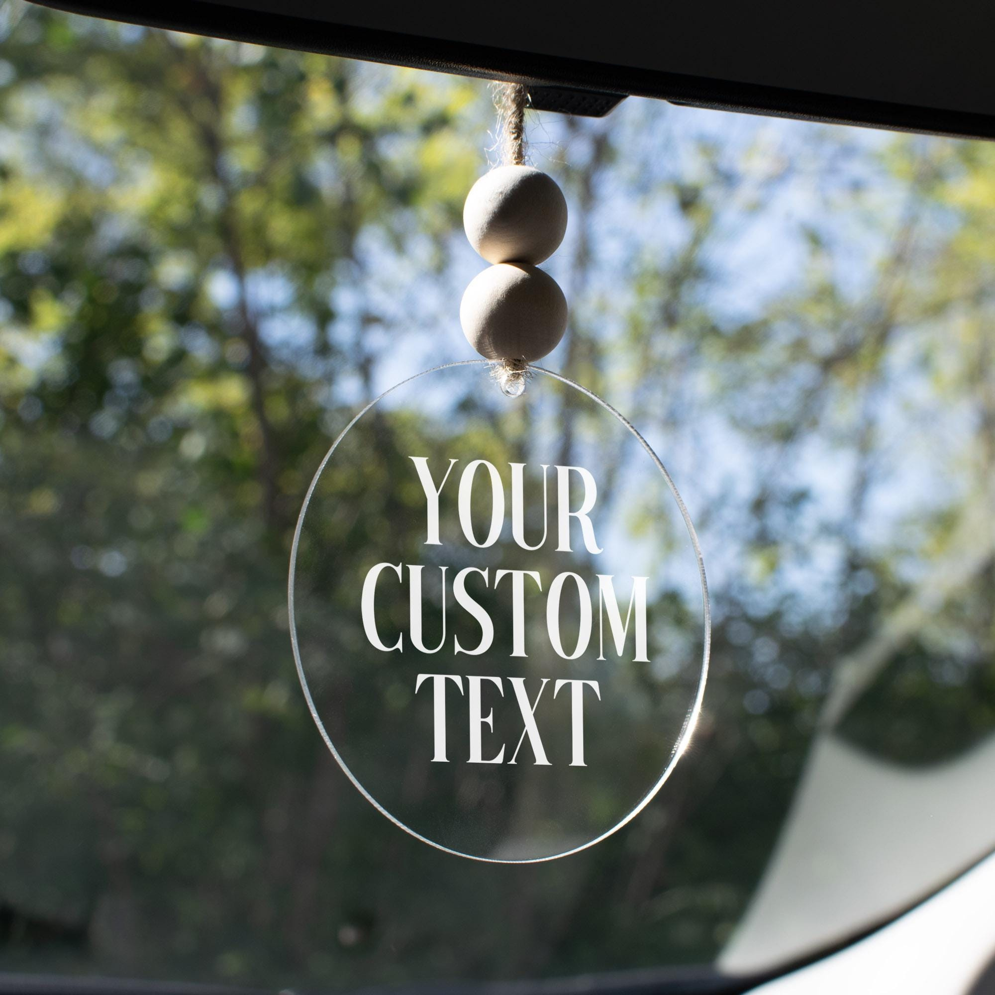 Custom Text Rearview Mirror Car Hang - Personalized Phrase Keepsake Charm for Your Vehicle Custom Text Rearview Mirror Car Hang - Personalized Phrase Keepsake Charm for Your Vehicle