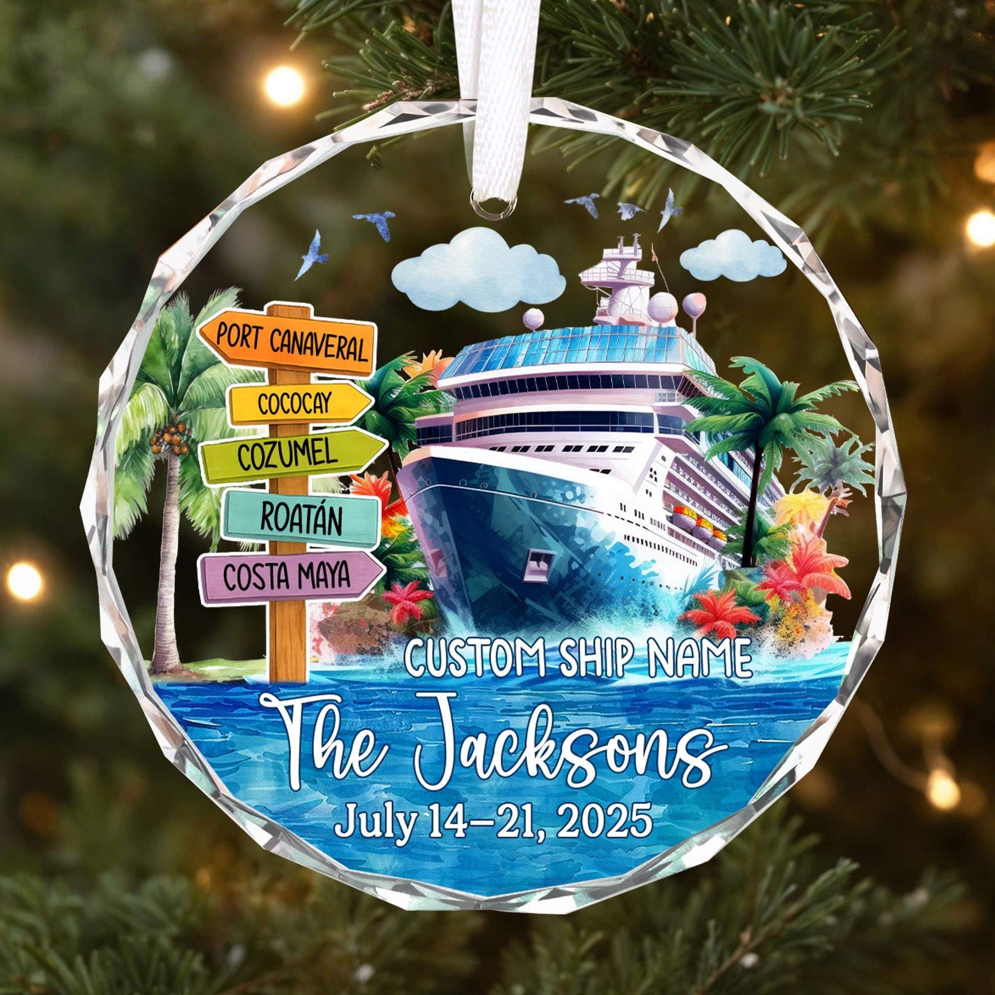 Personalized Couple Adventures Ornament 2025 – Cruise Ship Honeymoon Keepsake Personalized Couple Adventures Ornament 2025 – Cruise Ship Honeymoon Keepsake