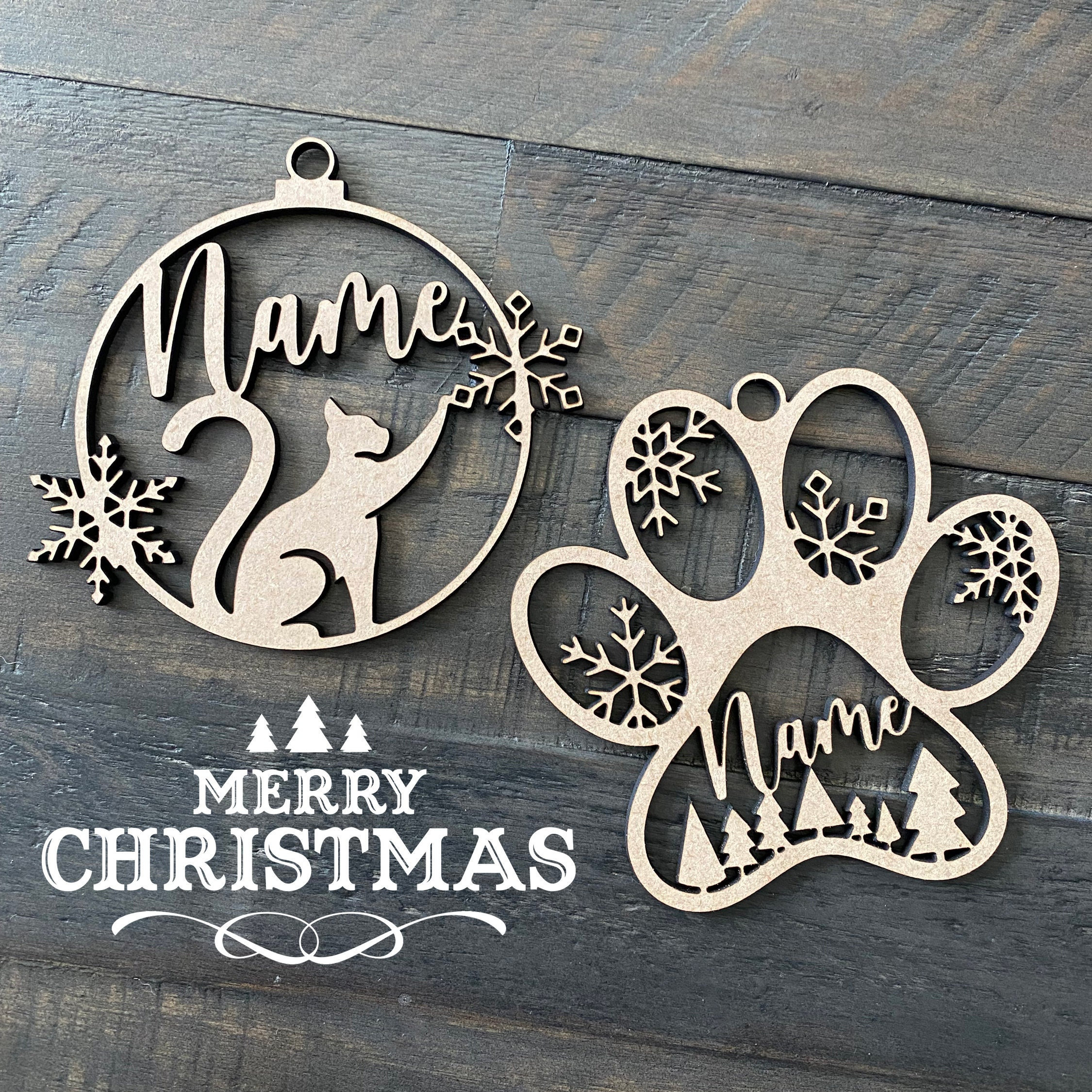 Personalized Cat Ornament - Custom Kitten Paw or Christmas Ornament with Your Cat's Name - Laser Cut Gift for Cat Lovers Personalized Cat Ornament - Custom Kitten Paw or Christmas Ornament with Your Cat's Name - Laser Cut Gift for Cat Lovers