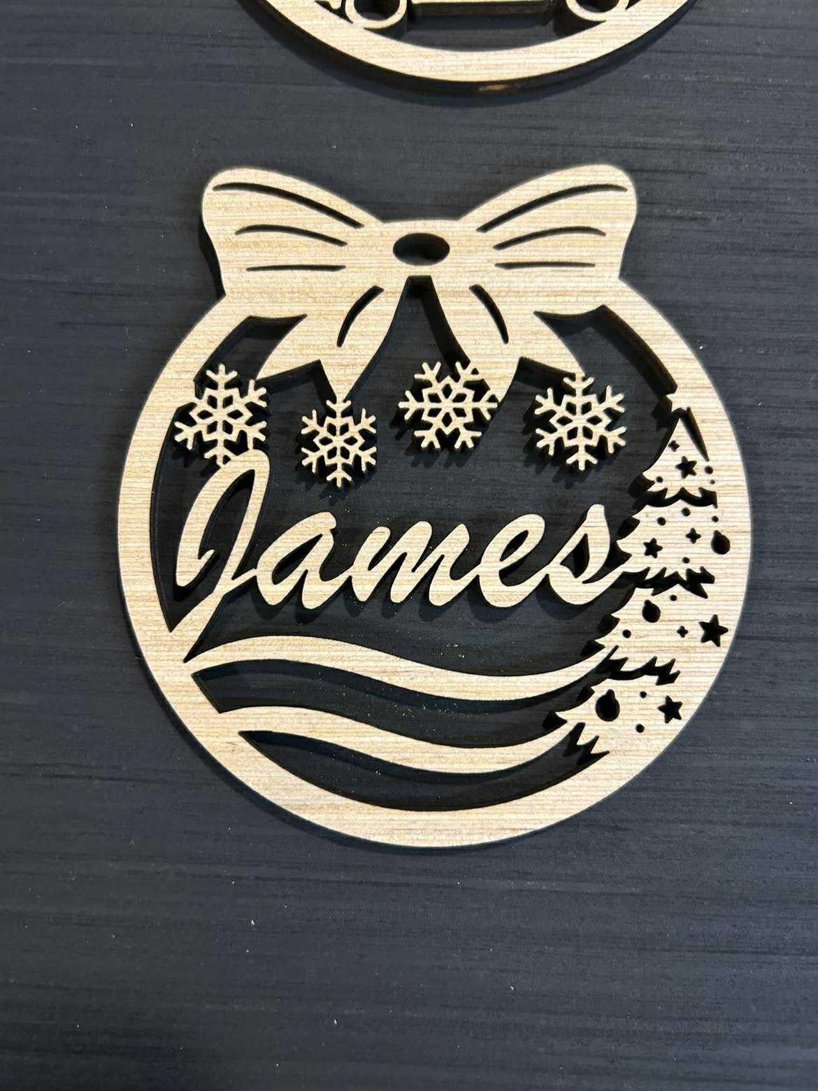 Personalized Wood Christmas Ornament – Pet & Name, Holiday Decor 1 - MeasureMason Personalized Wood Christmas Ornament – Pet & Name, Holiday Decor 1