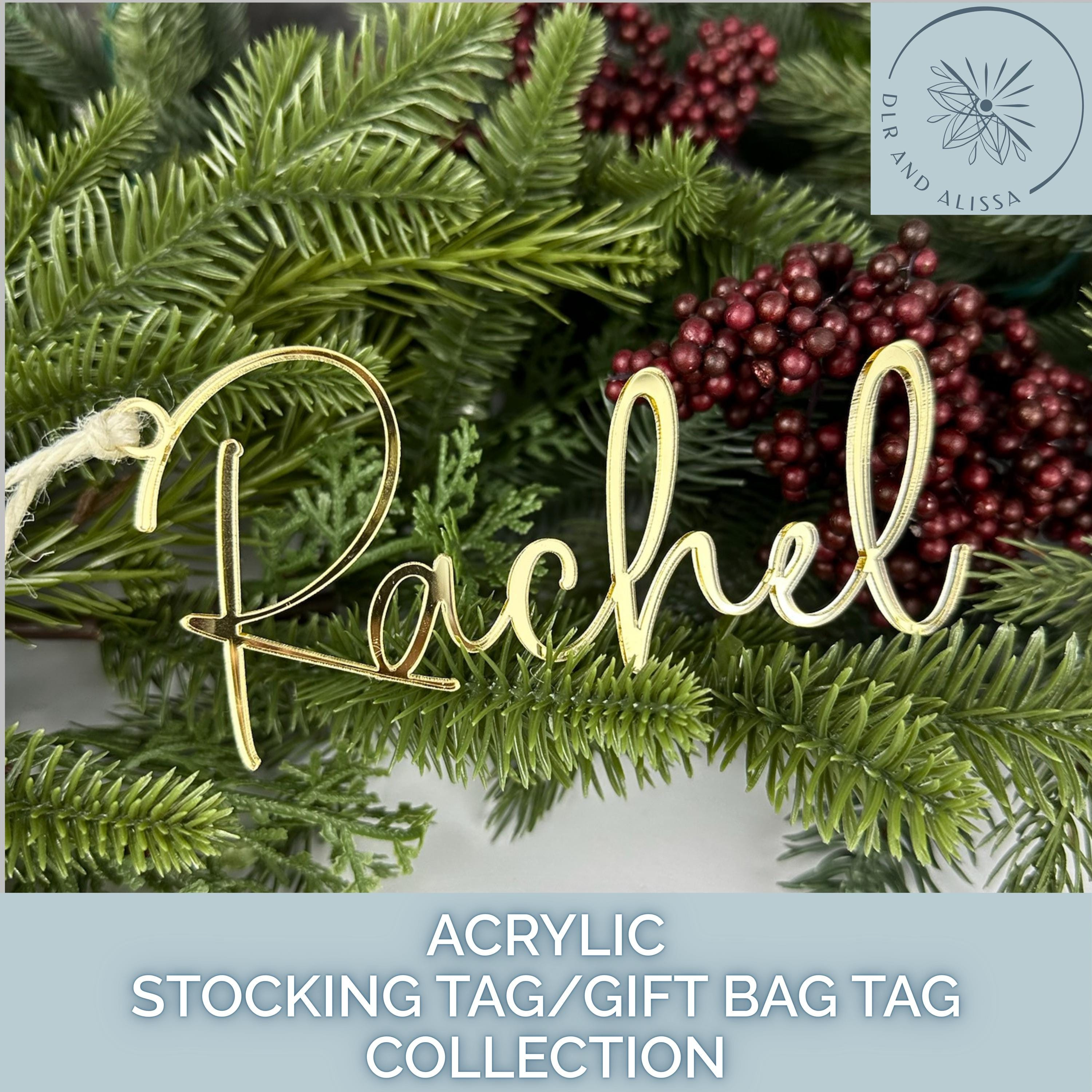 Personalized Stocking Name Tags, Acrylic Name Ornament, Christmas Gift Bag Tags Personalized Stocking Name Tags, Acrylic Name Ornament, Christmas Gift Bag Tags