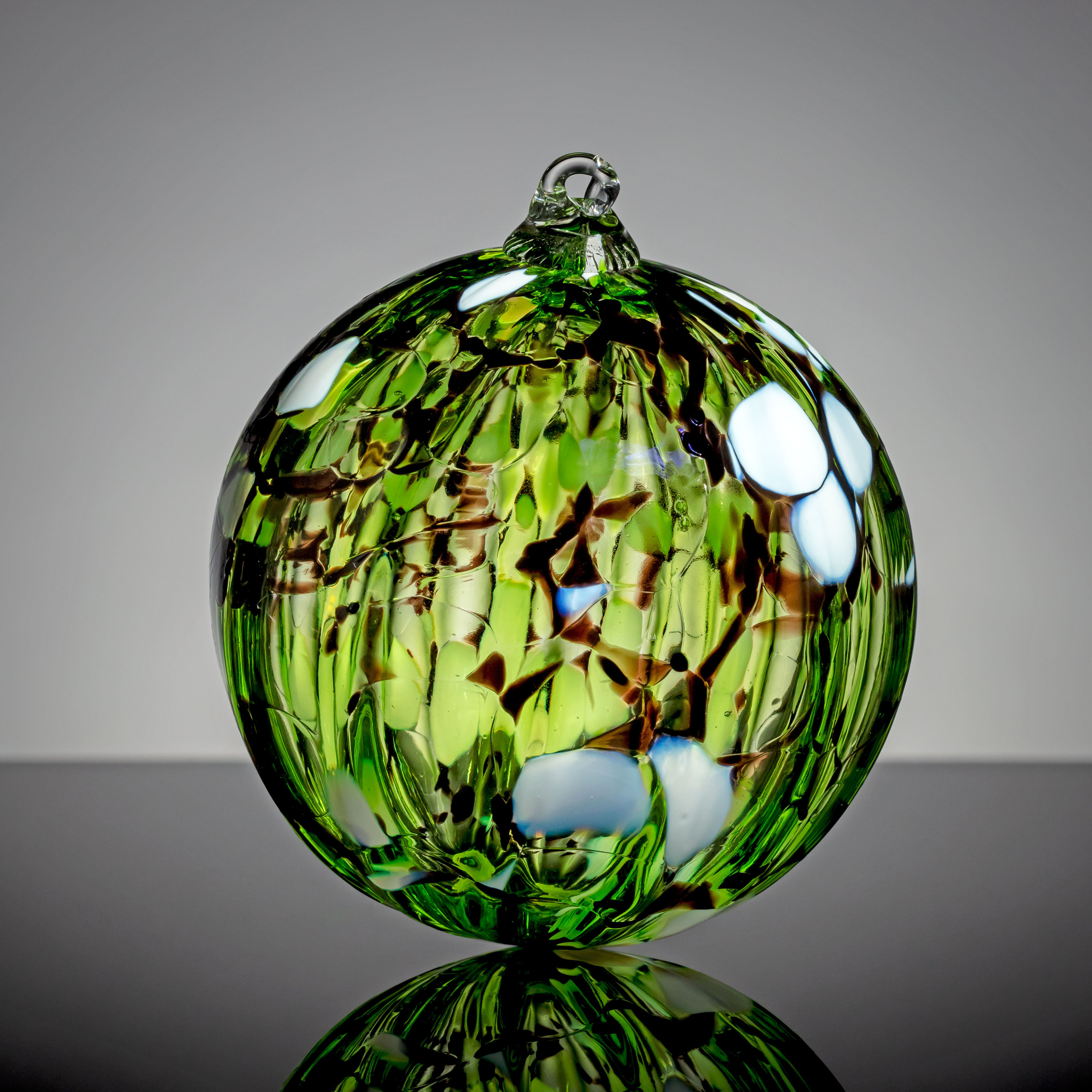 Irish Moss Blown Glass Christmas Ornament - Handmade Artisan Holiday Tree Decoration by Evan Burnette Irish Moss Blown Glass Christmas Ornament - Handmade Artisan Holiday Tree Decoration by Evan Burnette