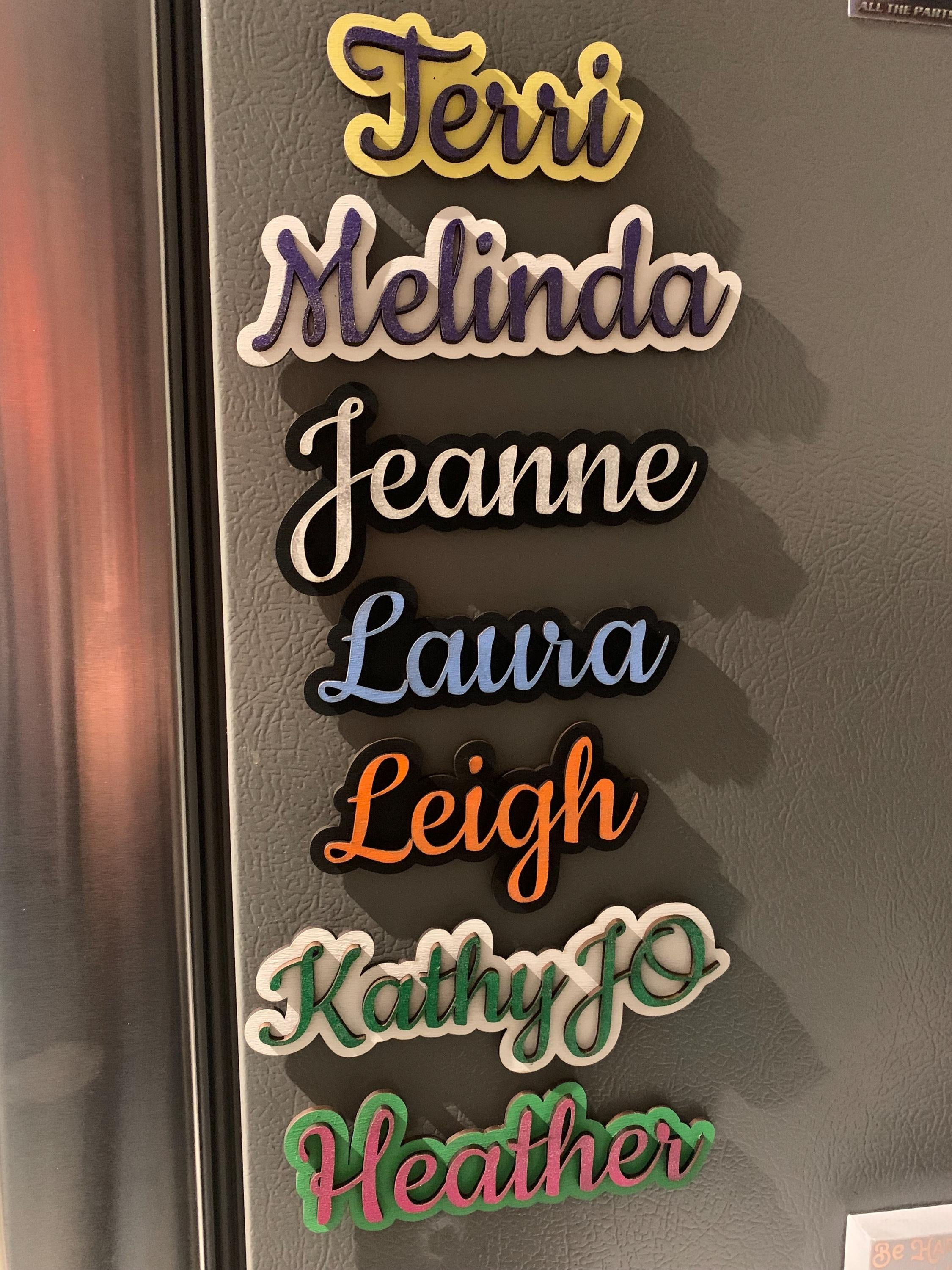 Personalized Fridge Magnet - Colorful Name Tag - Chore & Locker Magnet - Custom Sparkle Design Personalized Fridge Magnet - Colorful Name Tag - Chore & Locker Magnet - Custom Sparkle Design