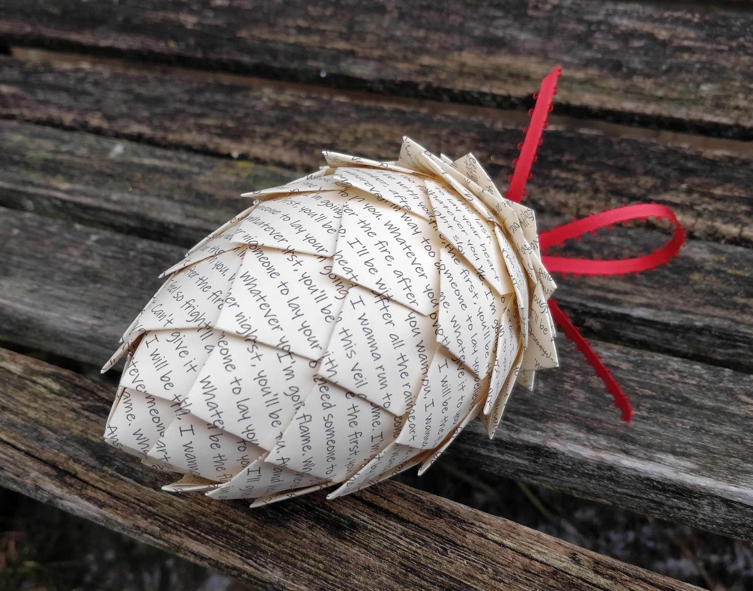 Your Song Lyrics Pinecone Ornament - Custom Christmas & Anniversary Gift