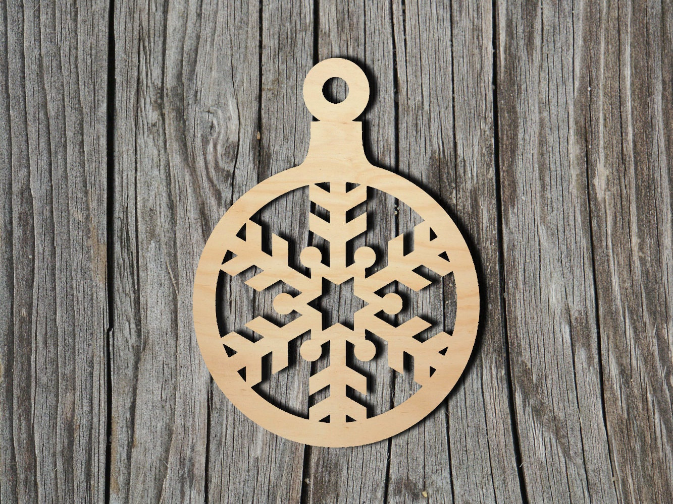 Christmas Ornament Laser Cut Unfinished Wood Cutout Shape DIY Craft Blank Holiday Decor