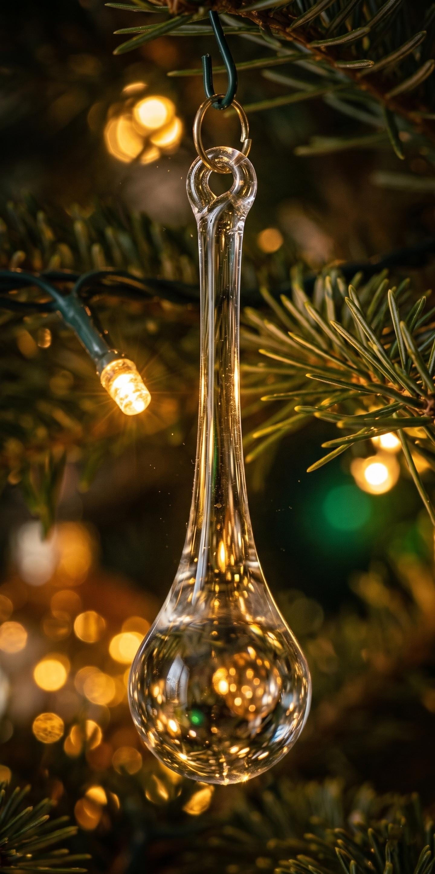 20 PCS Hand Blown Glass Teardrop Ornament, Clear Christmas Tree Decor, Year-Round Hanging Accent 1