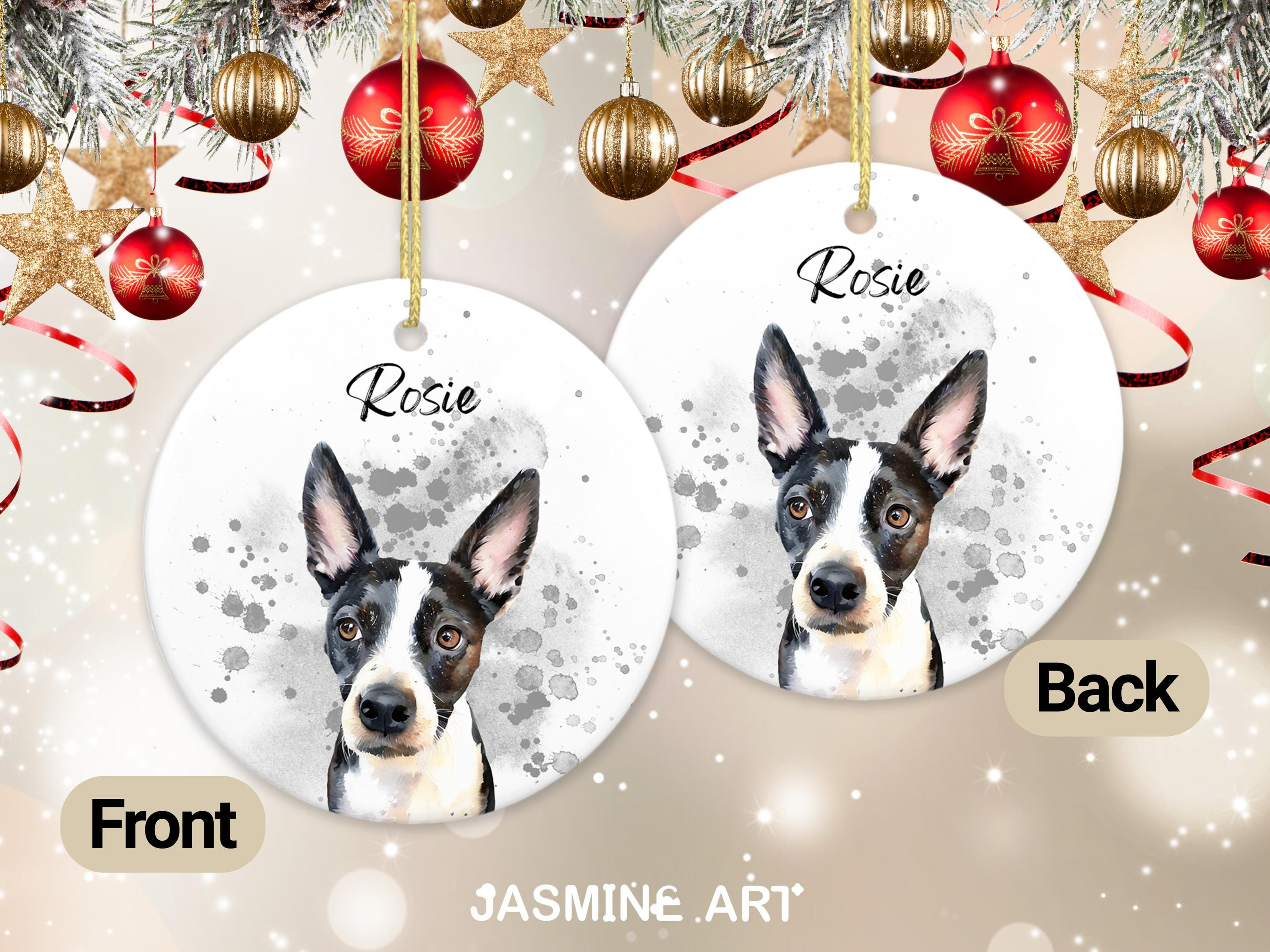 Custom Pet Portrait Ceramic Ornament, Personalized Dog Christmas Ornament, Pet Loss Memorial 1 - MeasureMason Custom Pet Portrait Ceramic Ornament, Personalized Dog Christmas Ornament, Pet Loss Memorial 1
