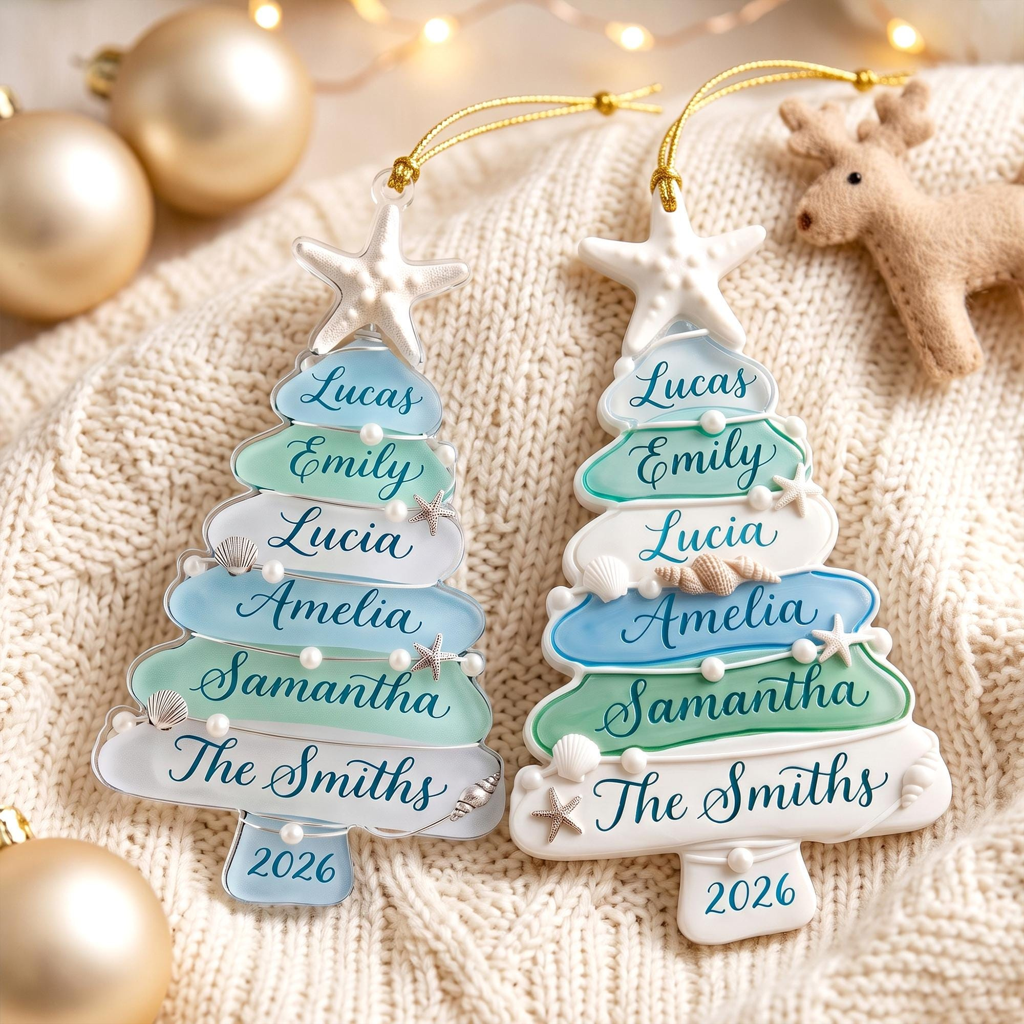 Custom Sea Glass Tree 2026 Ornament With Up To 15 Names - Coastal Family Christmas Keepsake Acrylic 3D Relief 4 - MeasureMason Custom Sea Glass Tree 2026 Ornament With Up To 15 Names - Coastal Family Christmas Keepsake Acrylic 3D Relief 4