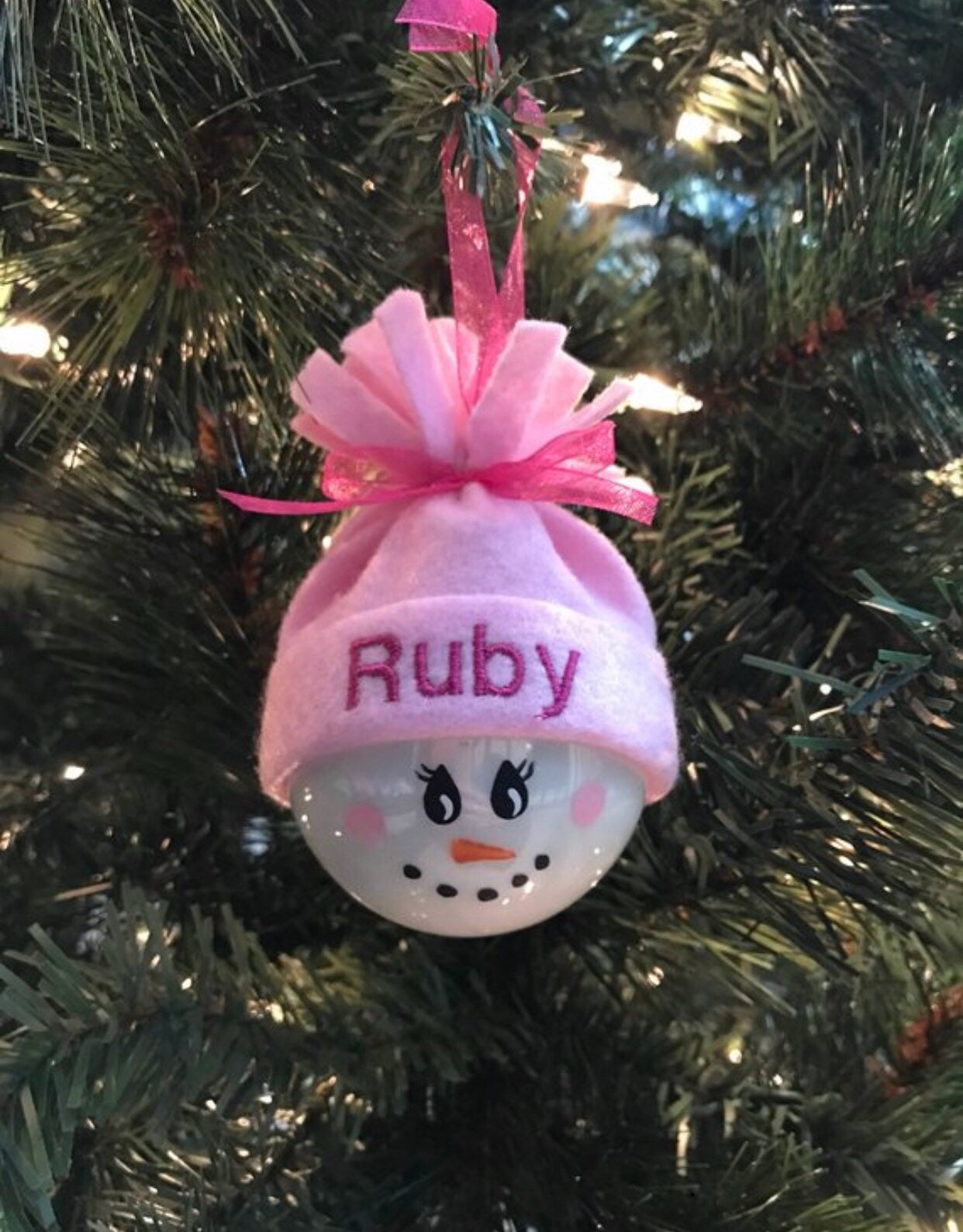 Personalized Snowman Christmas Ornament - Hand-Painted Boy or Girl with Custom Name, Holiday Gift Idea Personalized Snowman Christmas Ornament - Hand-Painted Boy or Girl with Custom Name, Holiday Gift Idea