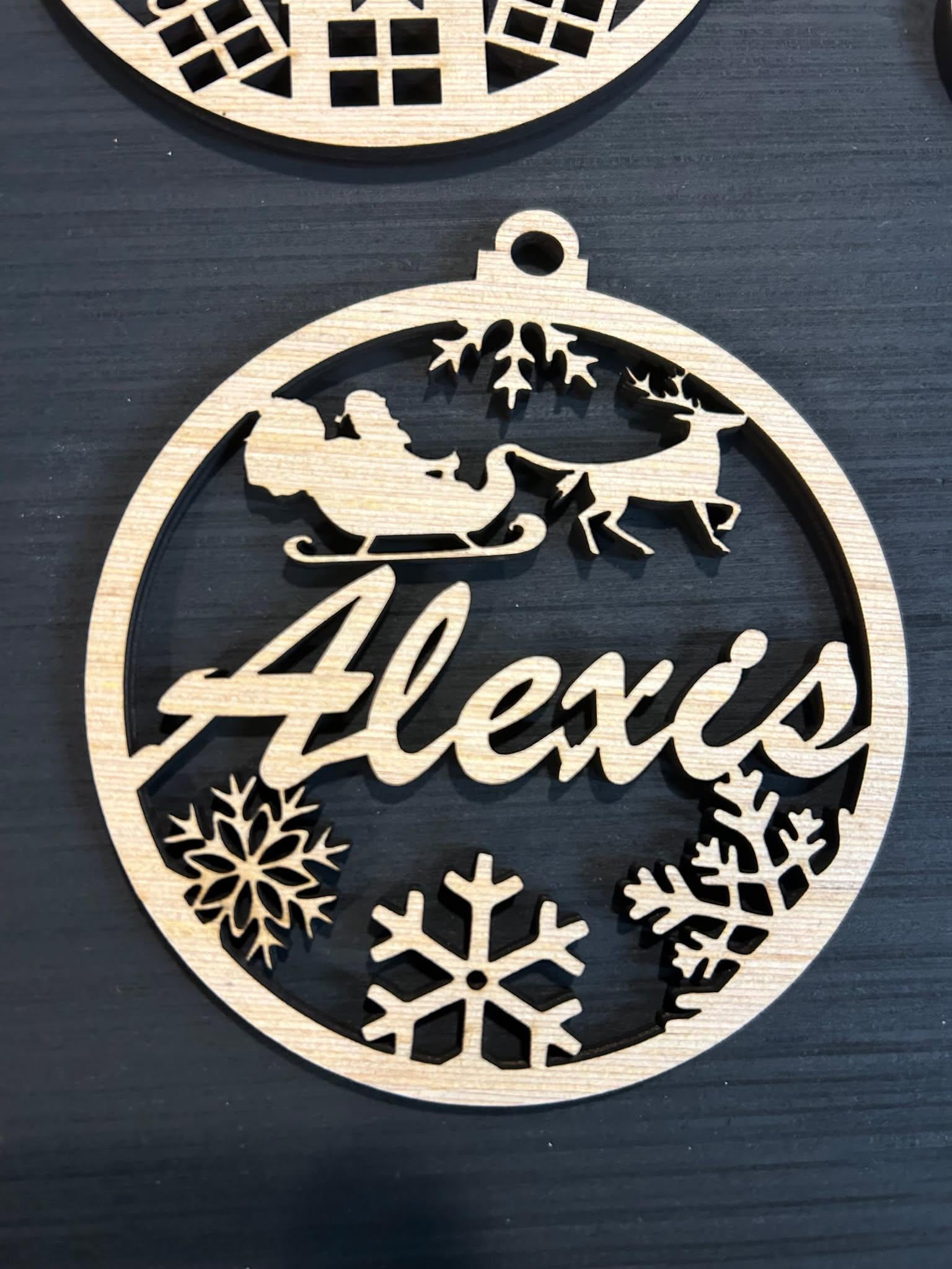 Personalized Wood Christmas Ornament – Pet & Name, Holiday Decor 4 - MeasureMason Personalized Wood Christmas Ornament – Pet & Name, Holiday Decor 4