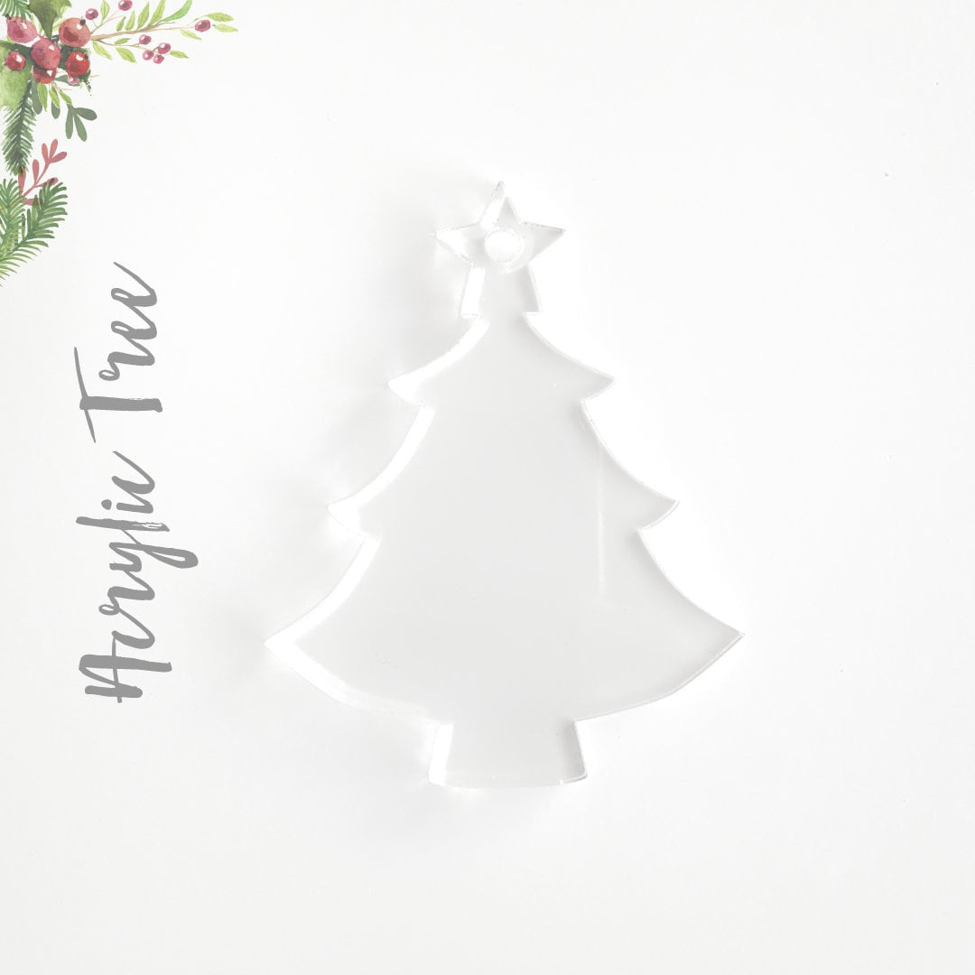 Pack of 25 Blank Acrylic Christmas Tree Ornaments for Crafting & Monogramming Pack of 25 Blank Acrylic Christmas Tree Ornaments for Crafting & Monogramming