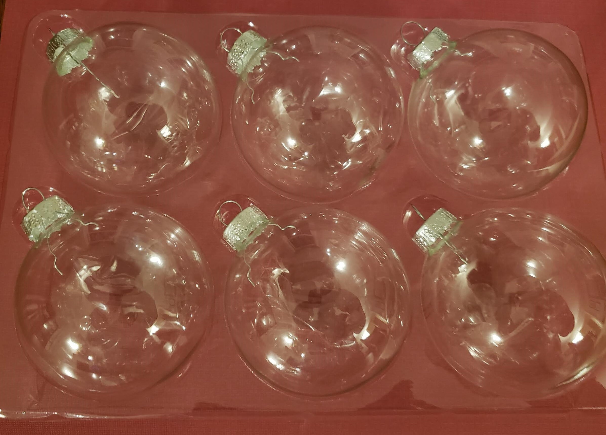 30 Pack Fillable Clear Glass Ornament Balls 2.75" DIY Christmas Craft Decorations with Metal Caps 1