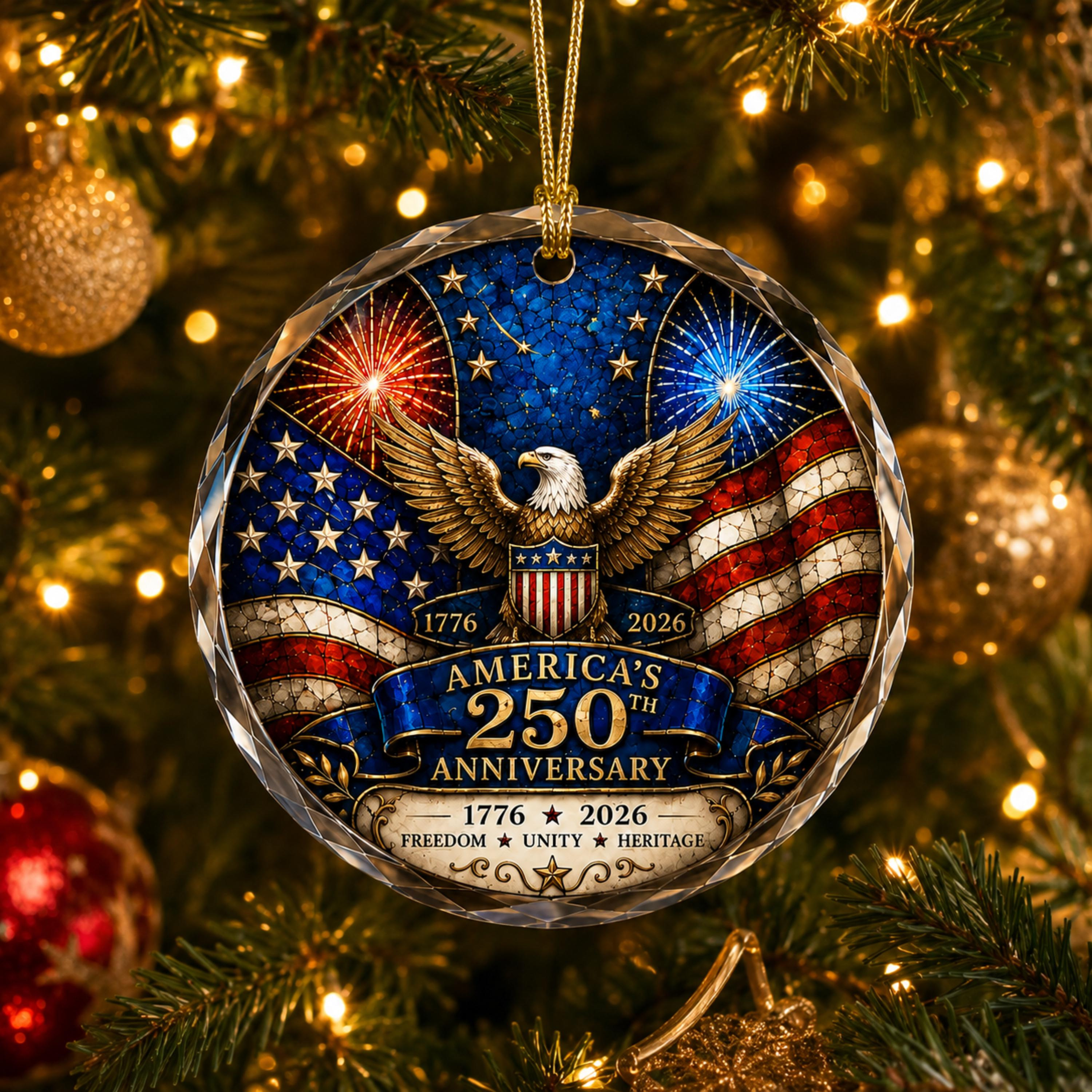 Patriotic Glass Christmas Ornament - Commemorative Holiday Tree Decor 2 - MeasureMason Patriotic Glass Christmas Ornament - Commemorative Holiday Tree Decor 2