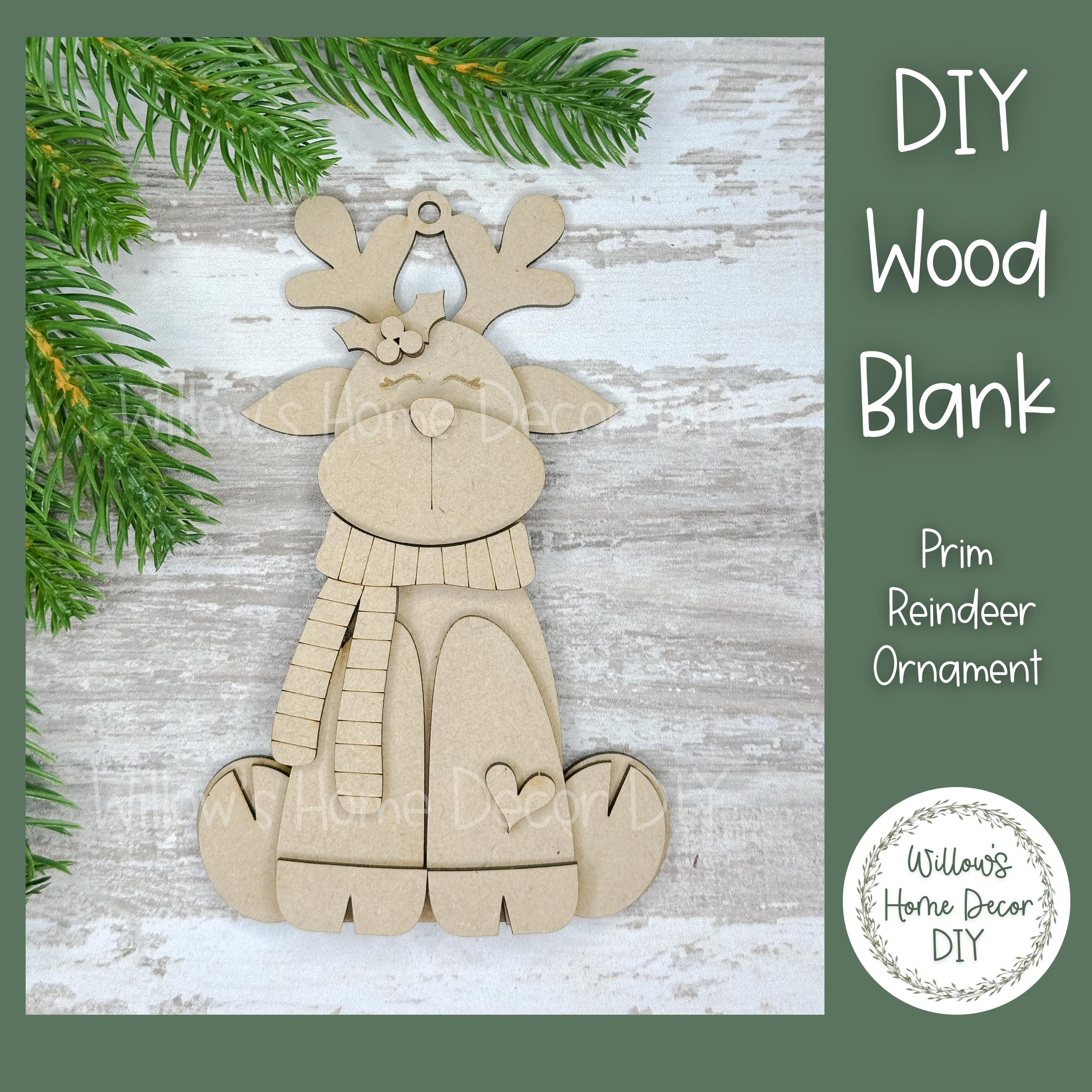 Reindeer Christmas Tree Ornament - Merry Christmas DIY Wood Blank - Holiday Winter Decor - Tree Decoration - Adult Kids 4 - MeasureMason Reindeer Christmas Tree Ornament - Merry Christmas DIY Wood Blank - Holiday Winter Decor - Tree Decoration - Adult Kids 4