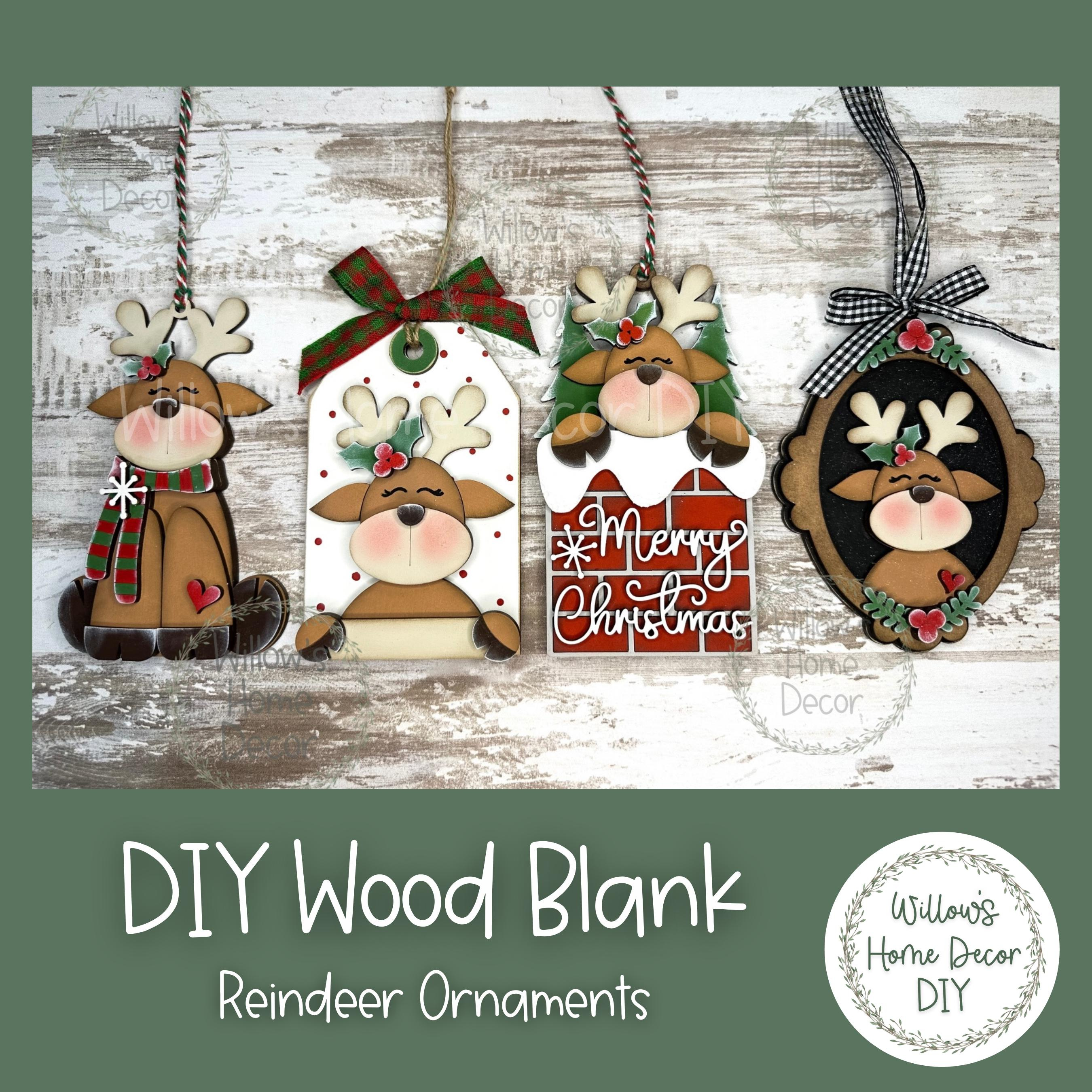 Reindeer Christmas Tree Ornament - Merry Christmas DIY Wood Blank - Holiday Winter Decor - Tree Decoration - Adult Kids Reindeer Christmas Tree Ornament - Merry Christmas DIY Wood Blank - Holiday Winter Decor - Tree Decoration - Adult Kids