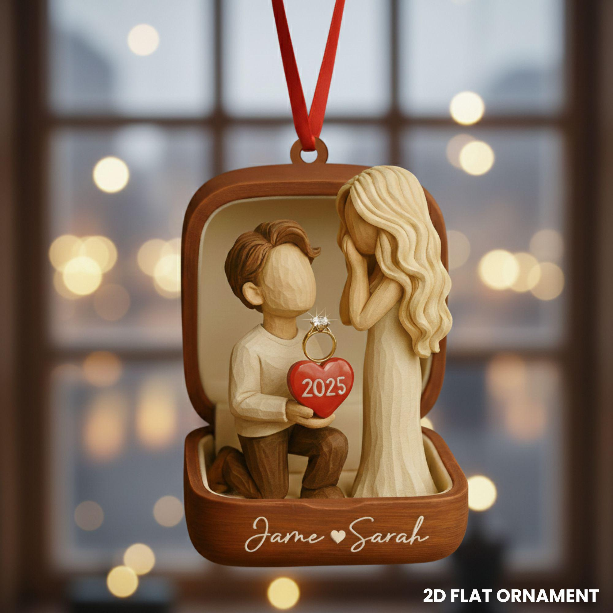 Personalized Couple Marriage Proposal Ornament, She Said Yes Engagement Gift, Custom Acrylic Christmas Wedding Keepsake Personalized Couple Marriage Proposal Ornament, She Said Yes Engagement Gift, Custom Acrylic Christmas Wedding Keepsake