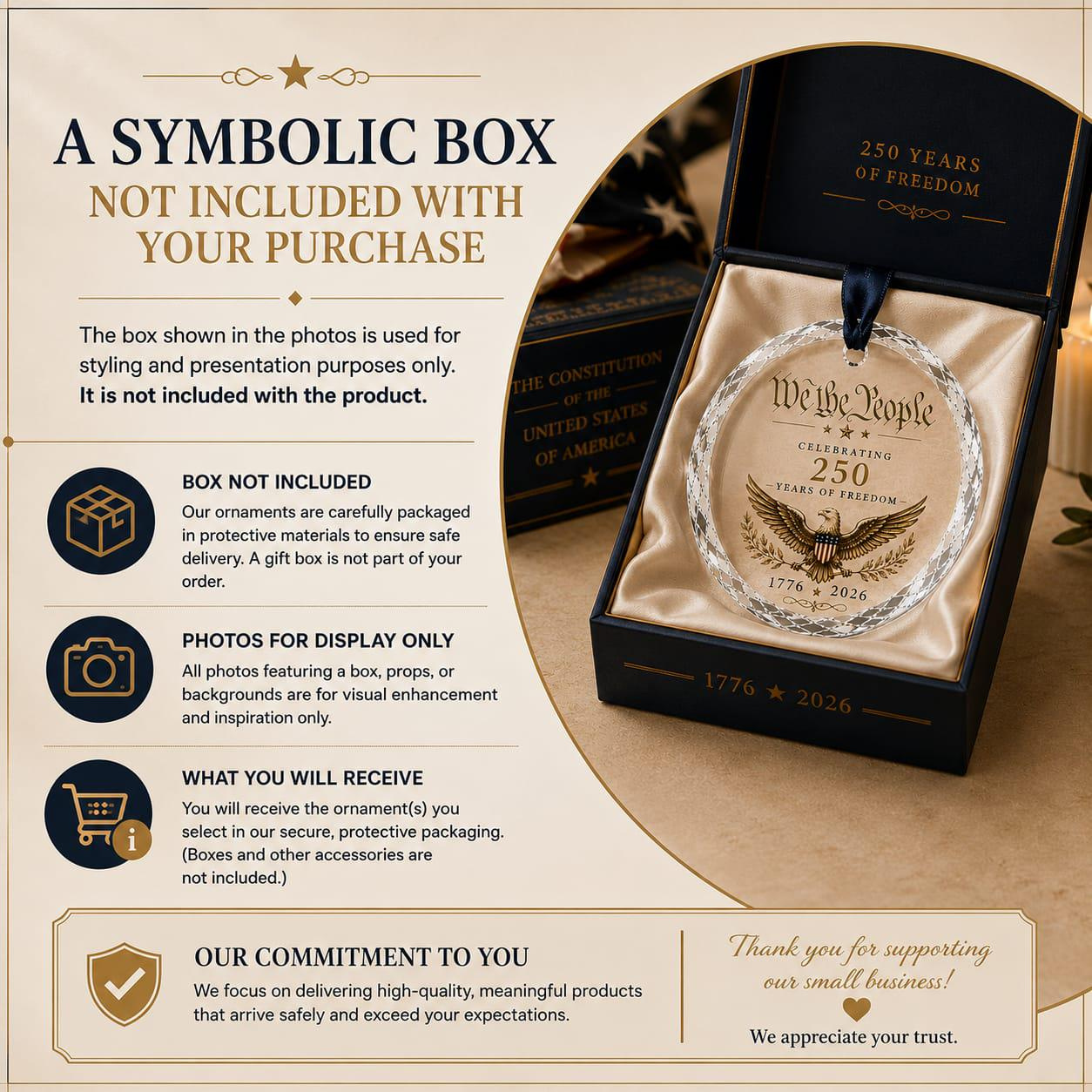Patriotic 250th Anniversary Christmas Ornament - 1776-2026 Commemorative Heritage Keepsake 3 - MeasureMason Patriotic 250th Anniversary Christmas Ornament - 1776-2026 Commemorative Heritage Keepsake 3