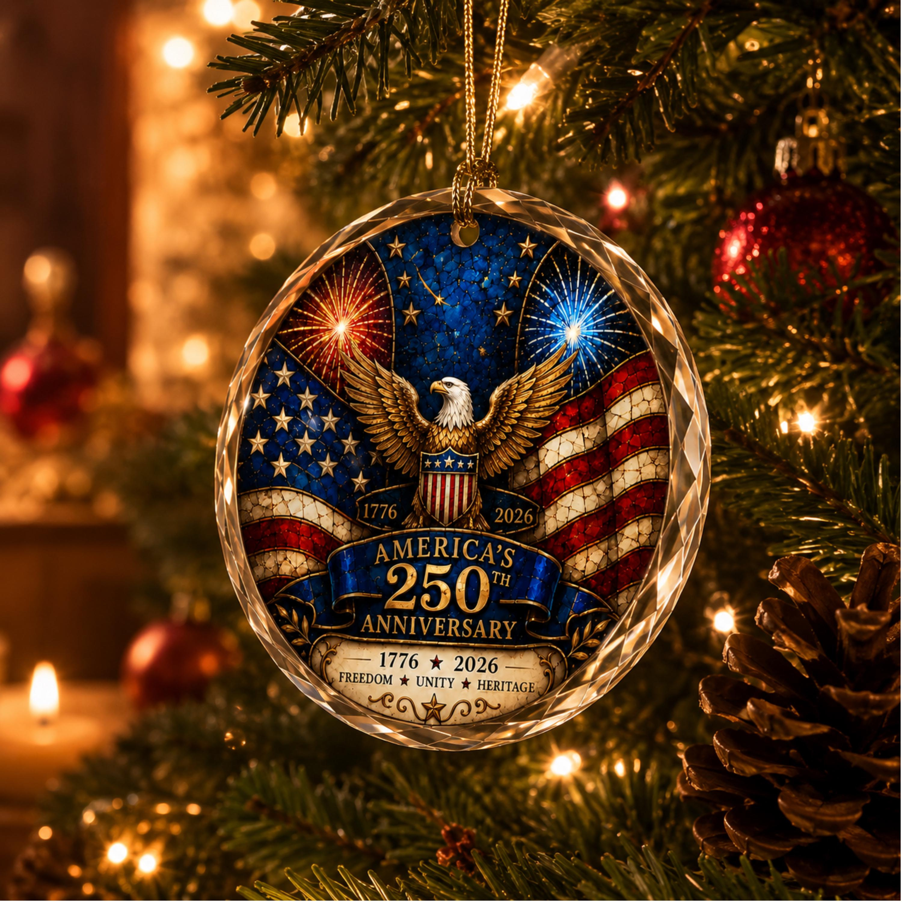 Patriotic Glass Christmas Ornament - Commemorative Holiday Tree Decor 3 - MeasureMason Patriotic Glass Christmas Ornament - Commemorative Holiday Tree Decor 3