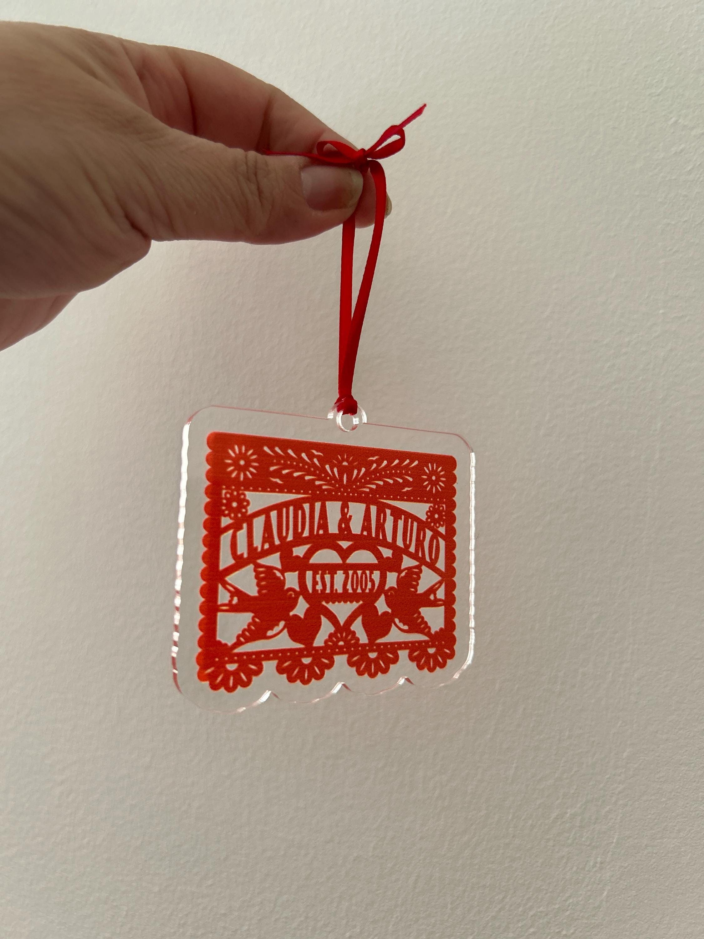Our First Christmas as Mr. & Mrs. Acrylic Ornament - Personalized with Names & Est. Date