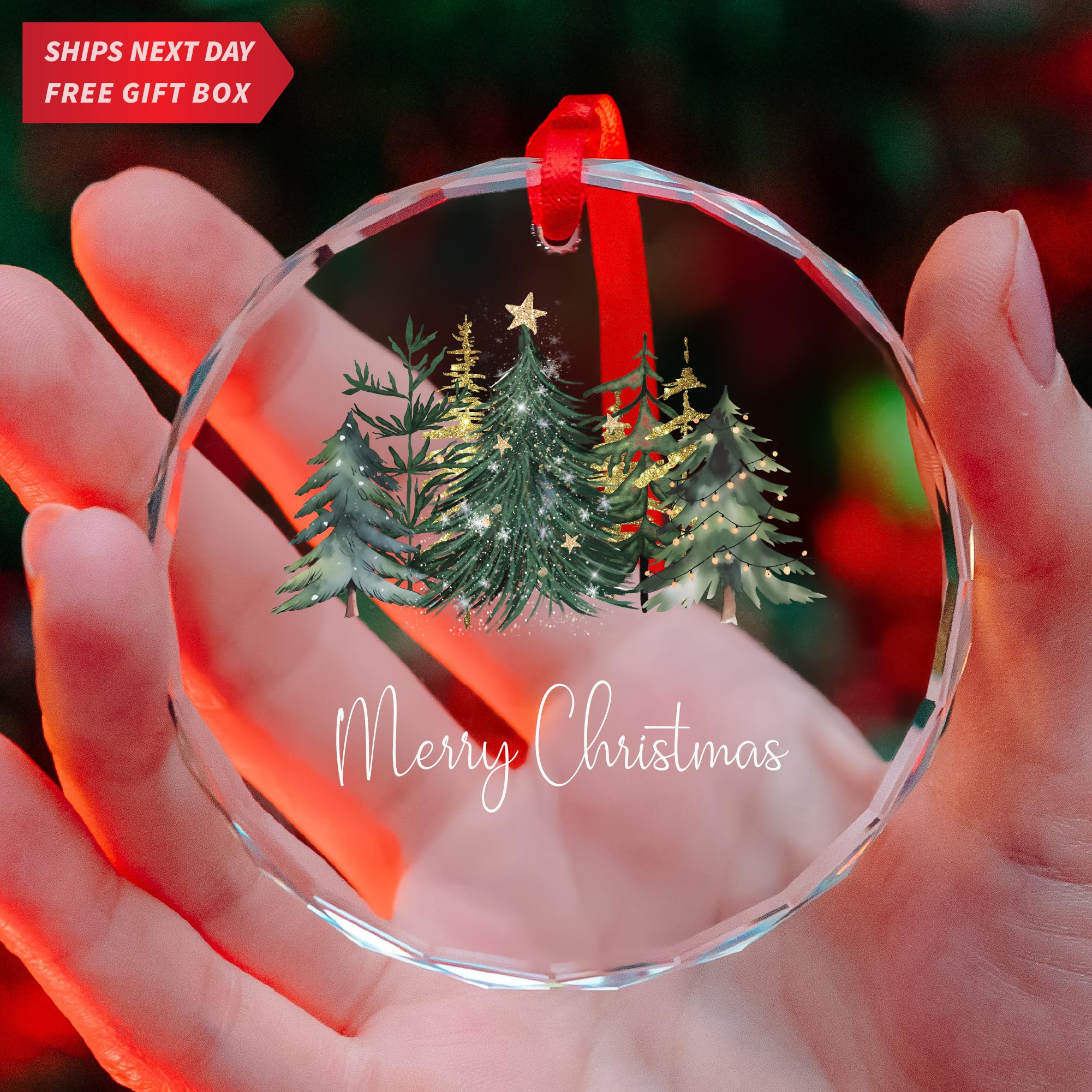 Personalized Glass Christmas Ornament 2025 - Custom Text Tree Decoration Holiday Keepsake Gift 3 - MeasureMason Personalized Glass Christmas Ornament 2025 - Custom Text Tree Decoration Holiday Keepsake Gift 3