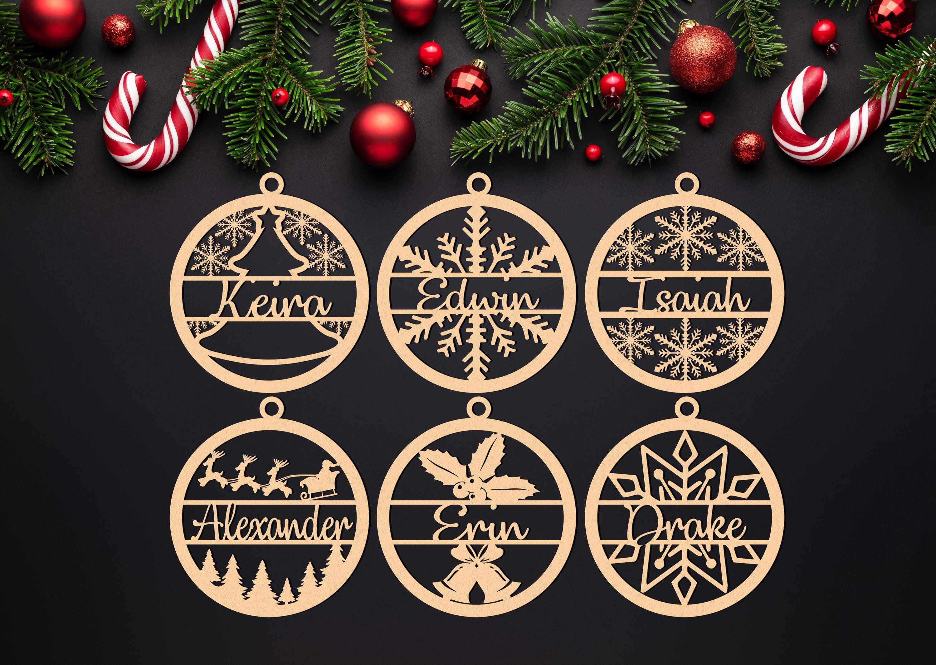 Personalized Christmas Ornament 2025 - Custom Family Name Wooden Laser Cut Keepsake Holiday Tree Decor Gift Tag Personalized Christmas Ornament 2025 - Custom Family Name Wooden Laser Cut Keepsake Holiday Tree Decor Gift Tag