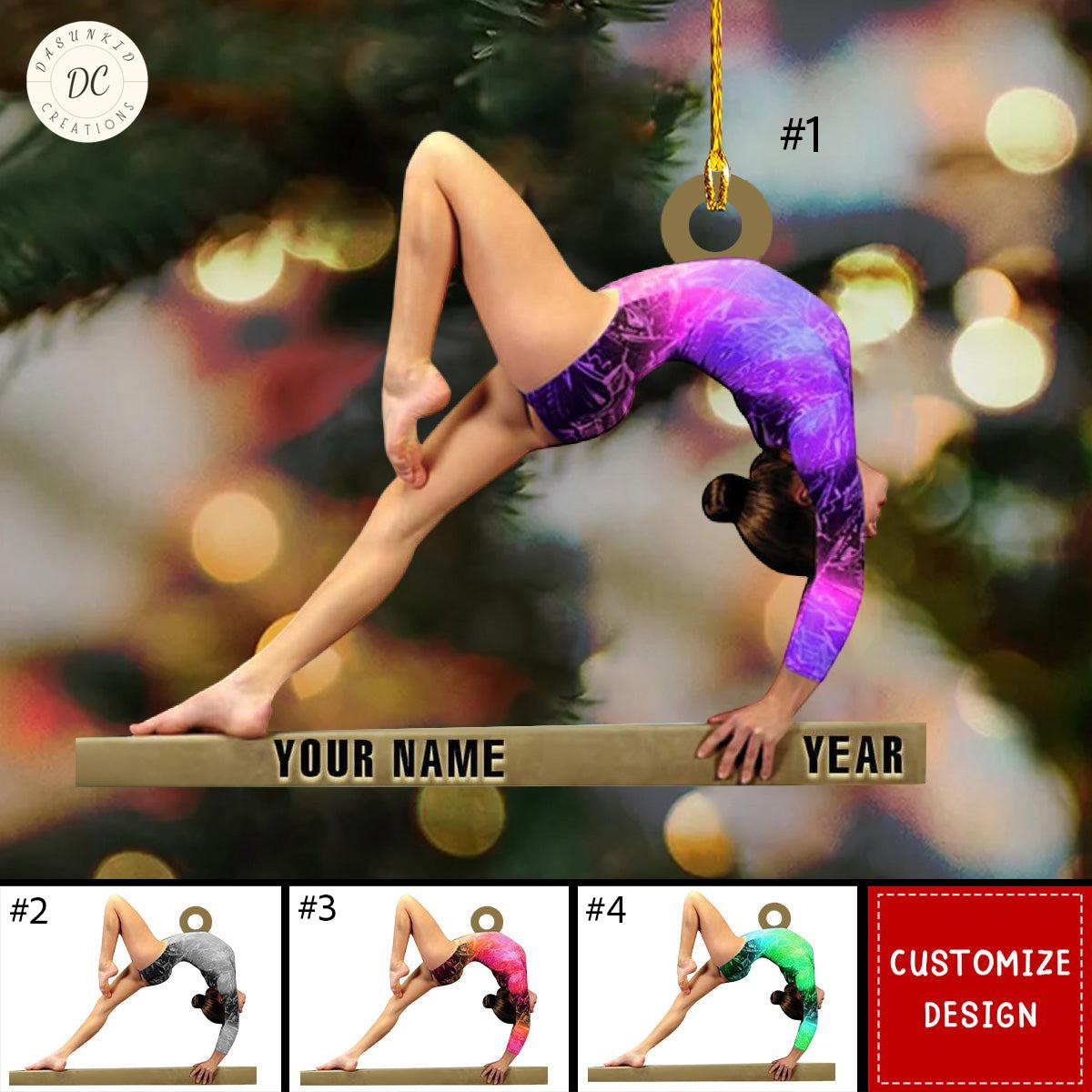 Personalized Gymnastics Ornament - Custom Gymnast Christmas Gift Acrylic Keepsake Personalized Gymnastics Ornament - Custom Gymnast Christmas Gift Acrylic Keepsake