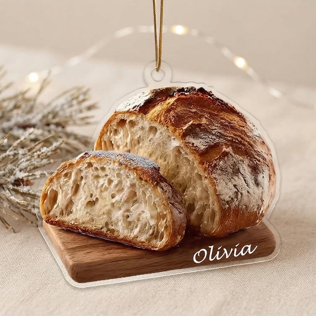 Personalized Sourdough Bread Baker Christmas Ornament & Keychain - Custom Engraved Holiday Gift Personalized Sourdough Bread Baker Christmas Ornament & Keychain - Custom Engraved Holiday Gift