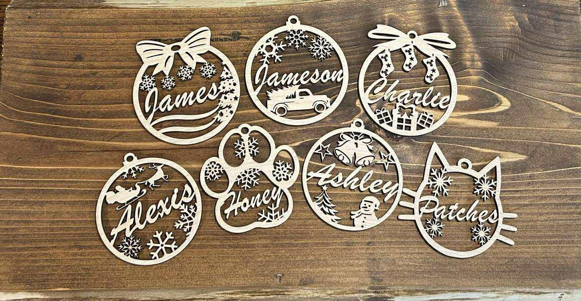 Personalized Wood Christmas Ornament – Pet & Name, Holiday Decor