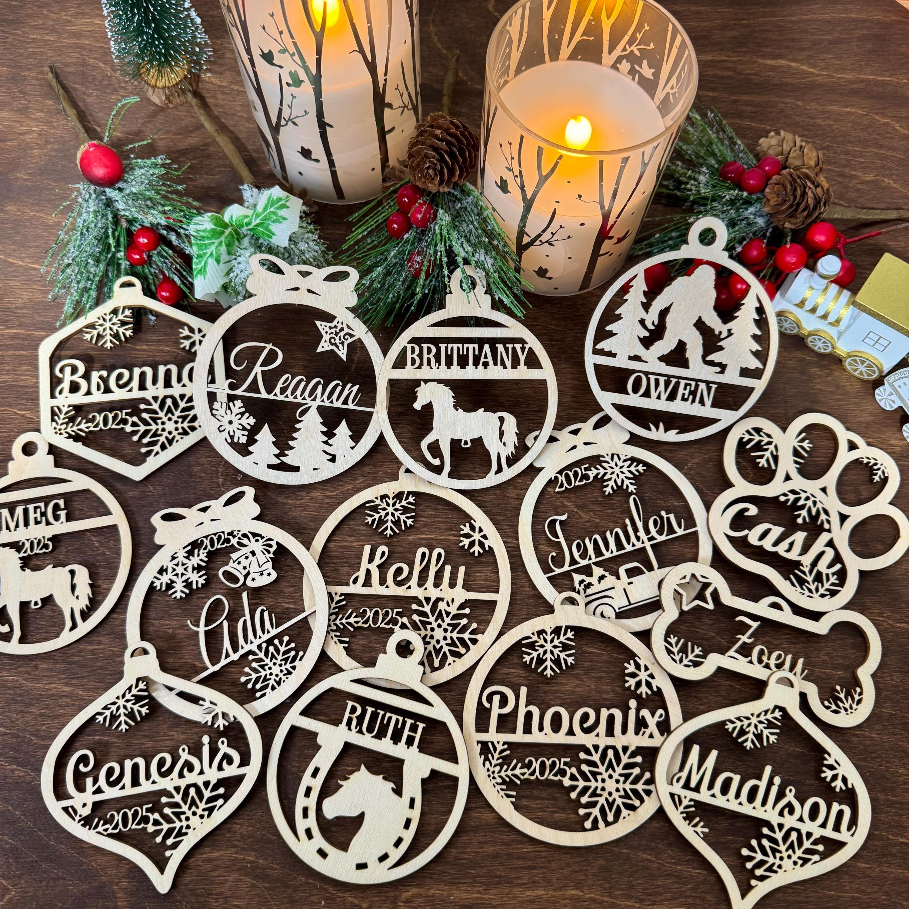 Wholesale Custom Laser Cut Wood Christmas Ornaments - Personalized Company Logo Holiday Gift 4 - MeasureMason Wholesale Custom Laser Cut Wood Christmas Ornaments - Personalized Company Logo Holiday Gift 4