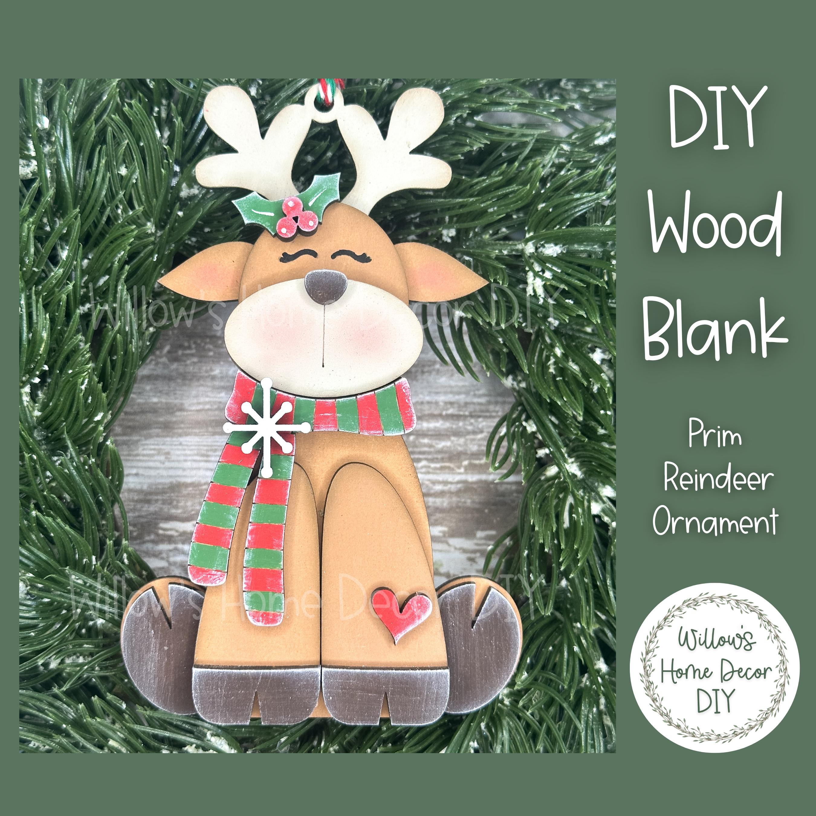 Reindeer Christmas Tree Ornament - Merry Christmas DIY Wood Blank - Holiday Winter Decor - Tree Decoration - Adult Kids 3 - MeasureMason Reindeer Christmas Tree Ornament - Merry Christmas DIY Wood Blank - Holiday Winter Decor - Tree Decoration - Adult Kids 3