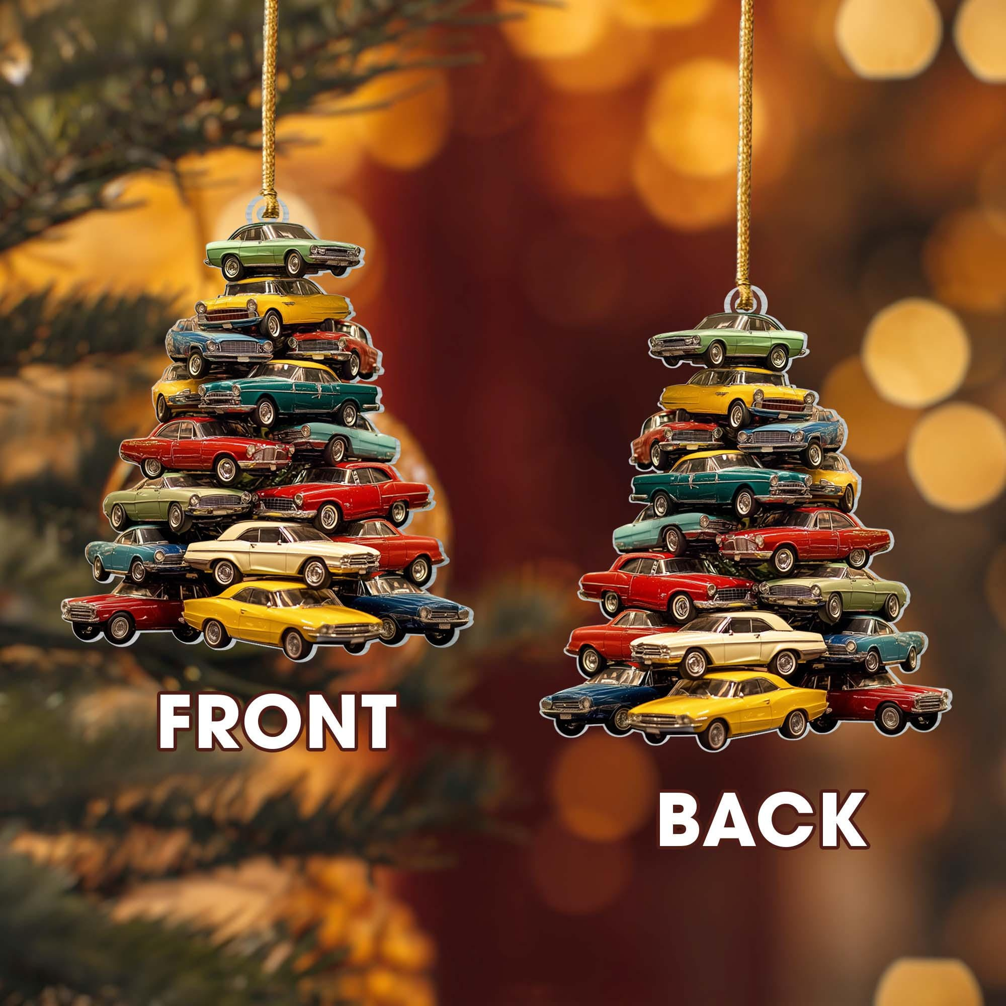 Muscle Car Collection Christmas Ornament - Acrylic Car Lover Xmas Tree Decor, Holiday Gift for Car Enthusiast 1 - MeasureMason Muscle Car Collection Christmas Ornament - Acrylic Car Lover Xmas Tree Decor, Holiday Gift for Car Enthusiast 1
