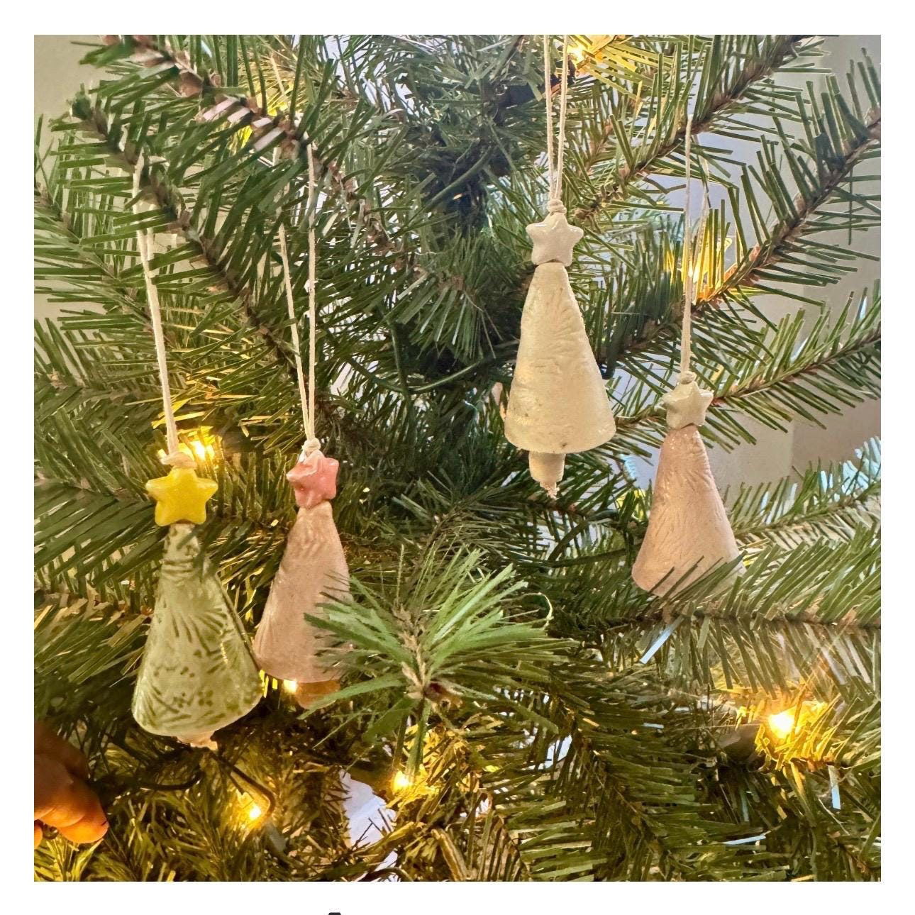 Ceramic Christmas Tree Ornament Bell Star Gift Tag 2 - MeasureMason Ceramic Christmas Tree Ornament Bell Star Gift Tag 2