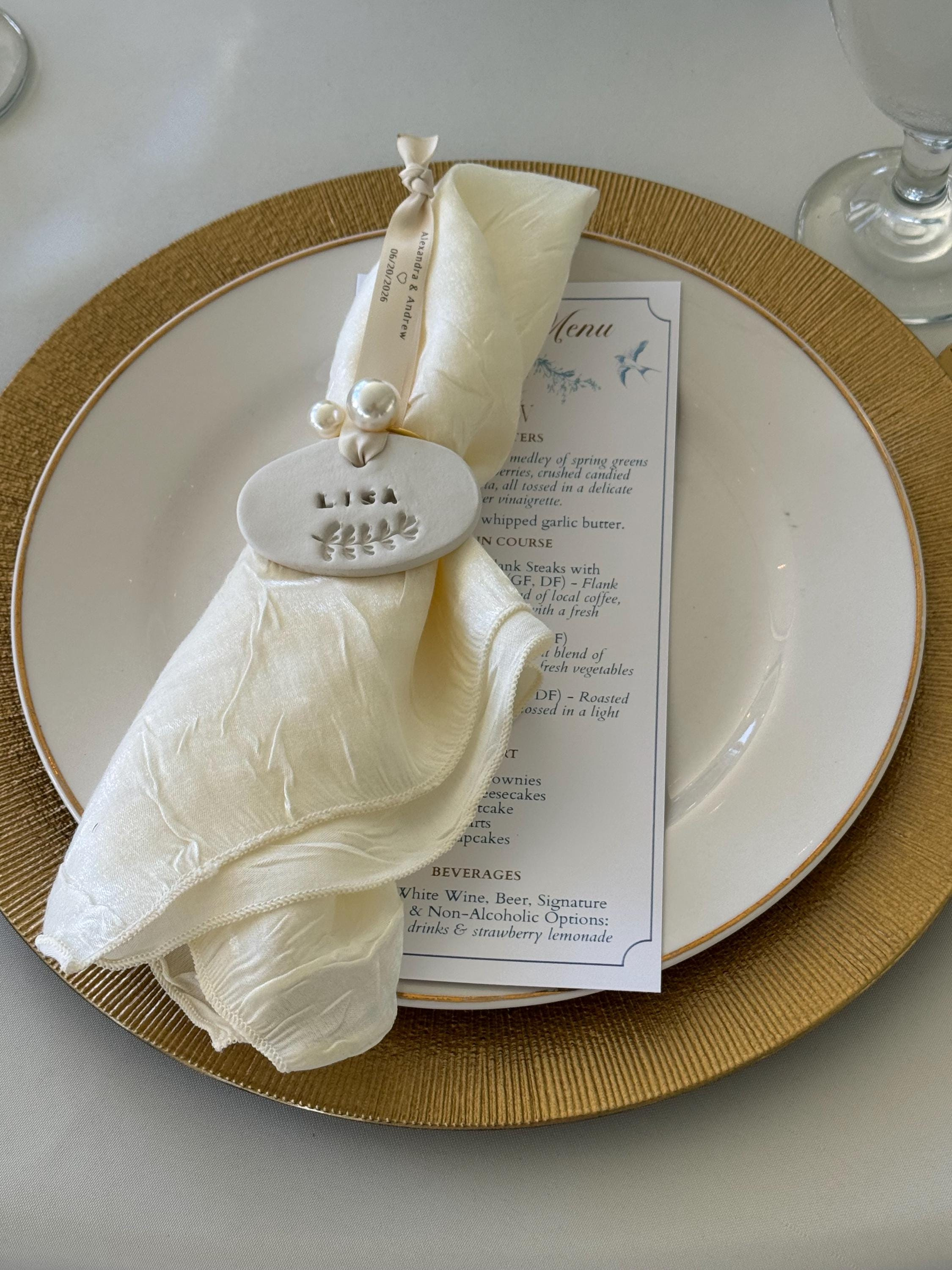 Personalized Clay Place Cards with Botanical Leaf, Custom Wedding Name Tags 4 - MeasureMason Personalized Clay Place Cards with Botanical Leaf, Custom Wedding Name Tags 4